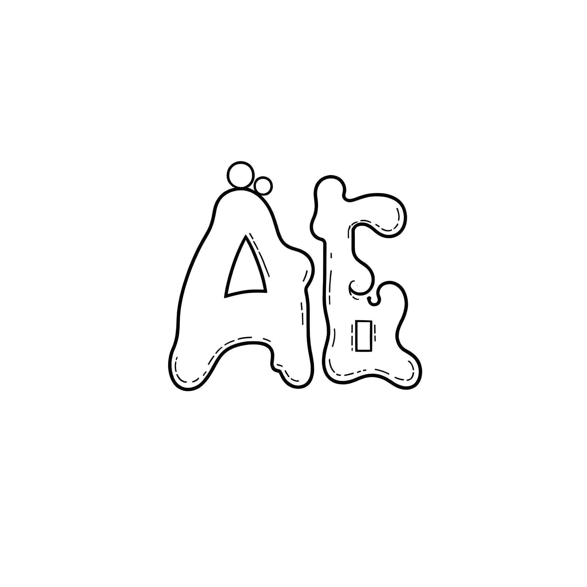 Alphabet with decorative elements Coloring Page (free black-and-white line drawing printable PDF for all, from beginners to advanced learners, including children, teens, adults, and seniors)
