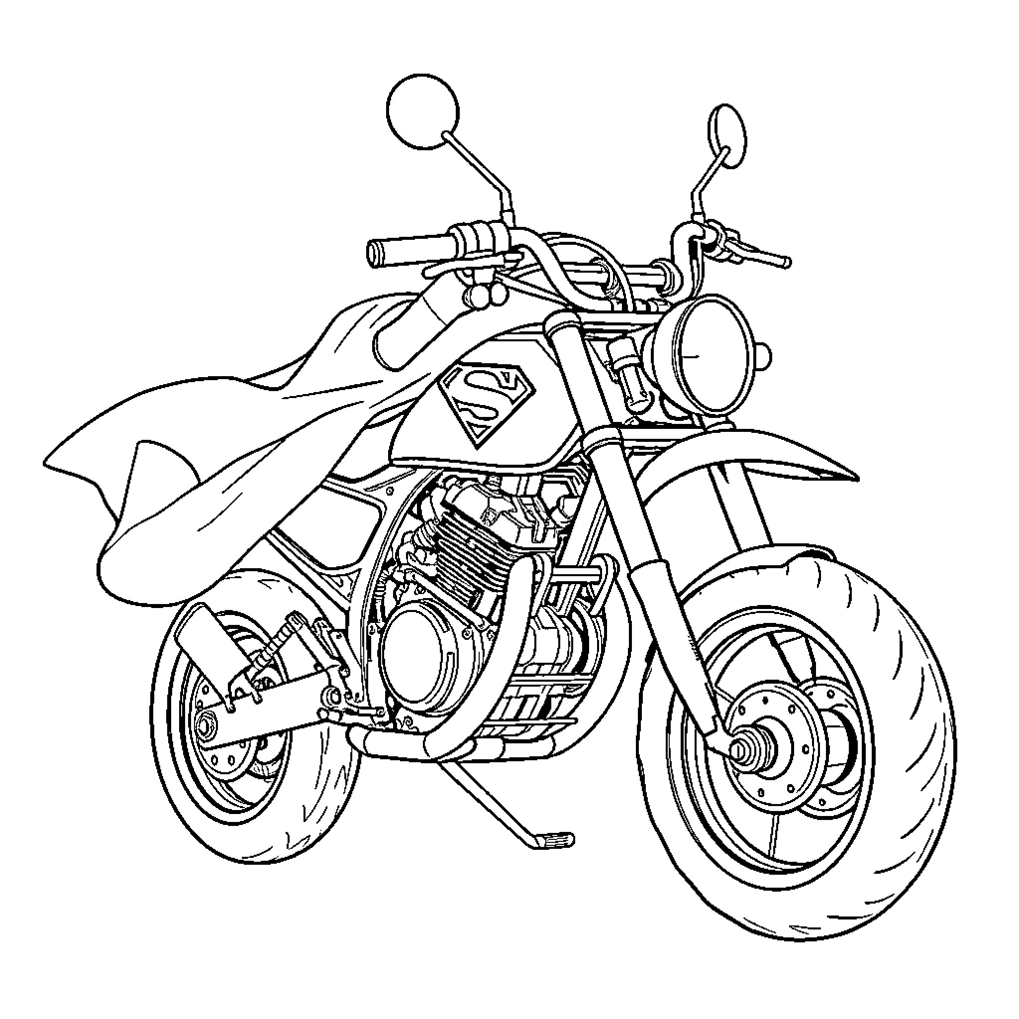 Minimoto with Dynamic Design and Sturdy Frame Coloring Page (free black-and-white line drawing printable PDF for all, from beginners to advanced learners, including children, teens, adults, and seniors)