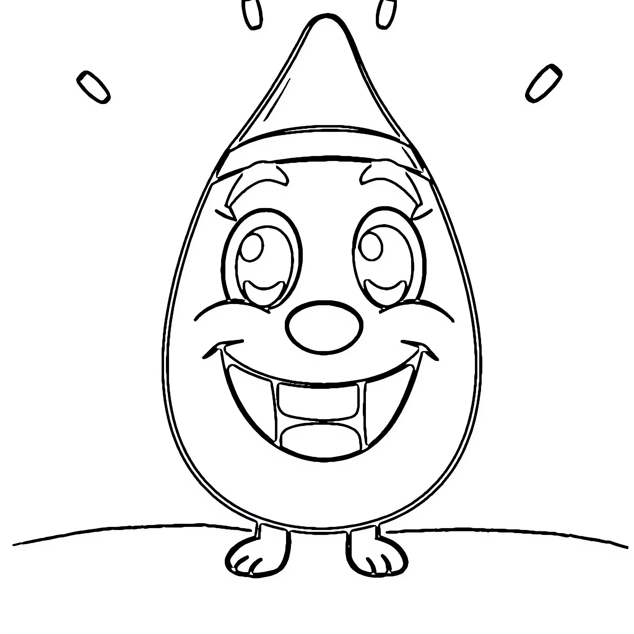 Crayon character with a happy expression Coloring Page (free black-and-white line drawing printable PDF for all, from beginners to advanced learners, including children, teens, adults, and seniors)
