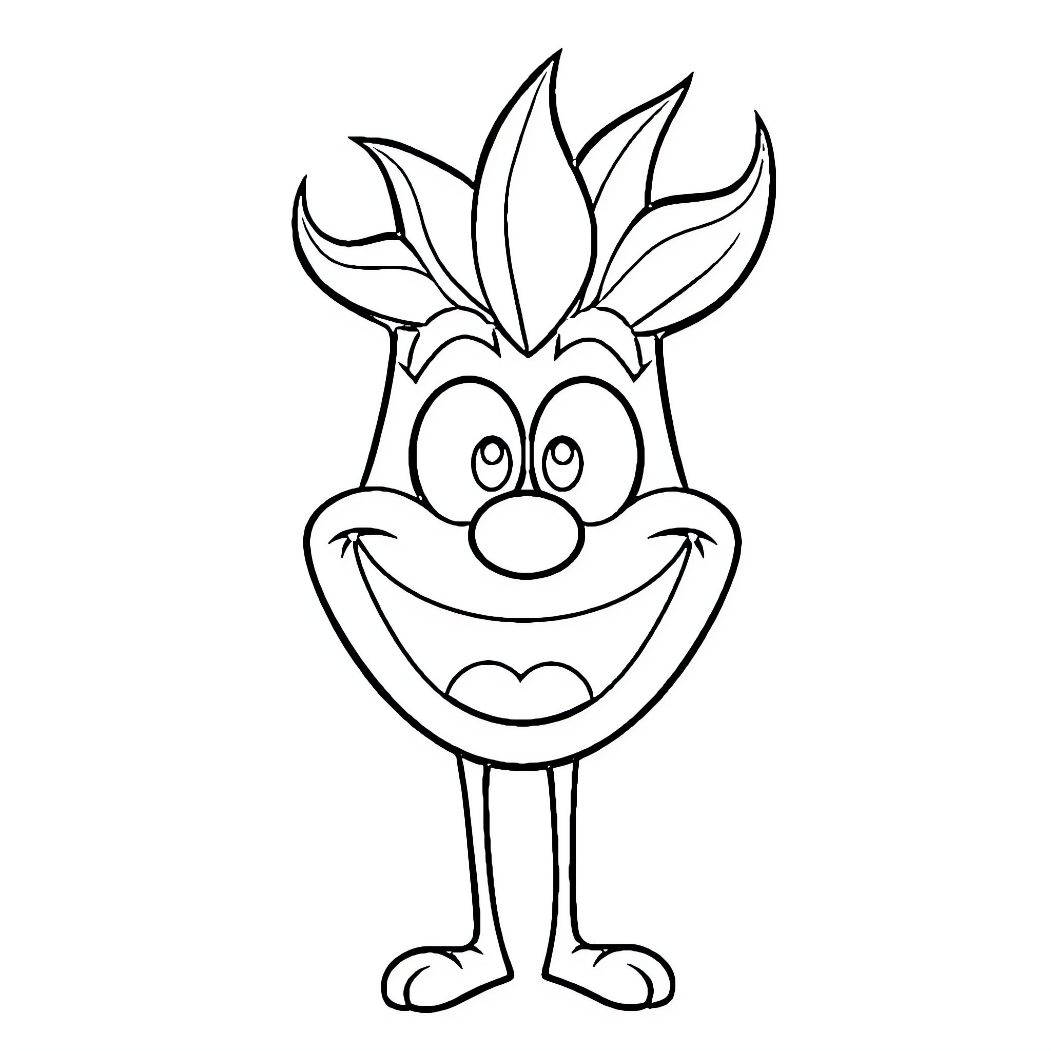 Spiz Cartoon Character with Amusing Expressions Coloring Page (free black-and-white line drawing printable PDF for all, from beginners to advanced learners, including children, teens, adults, and seniors)