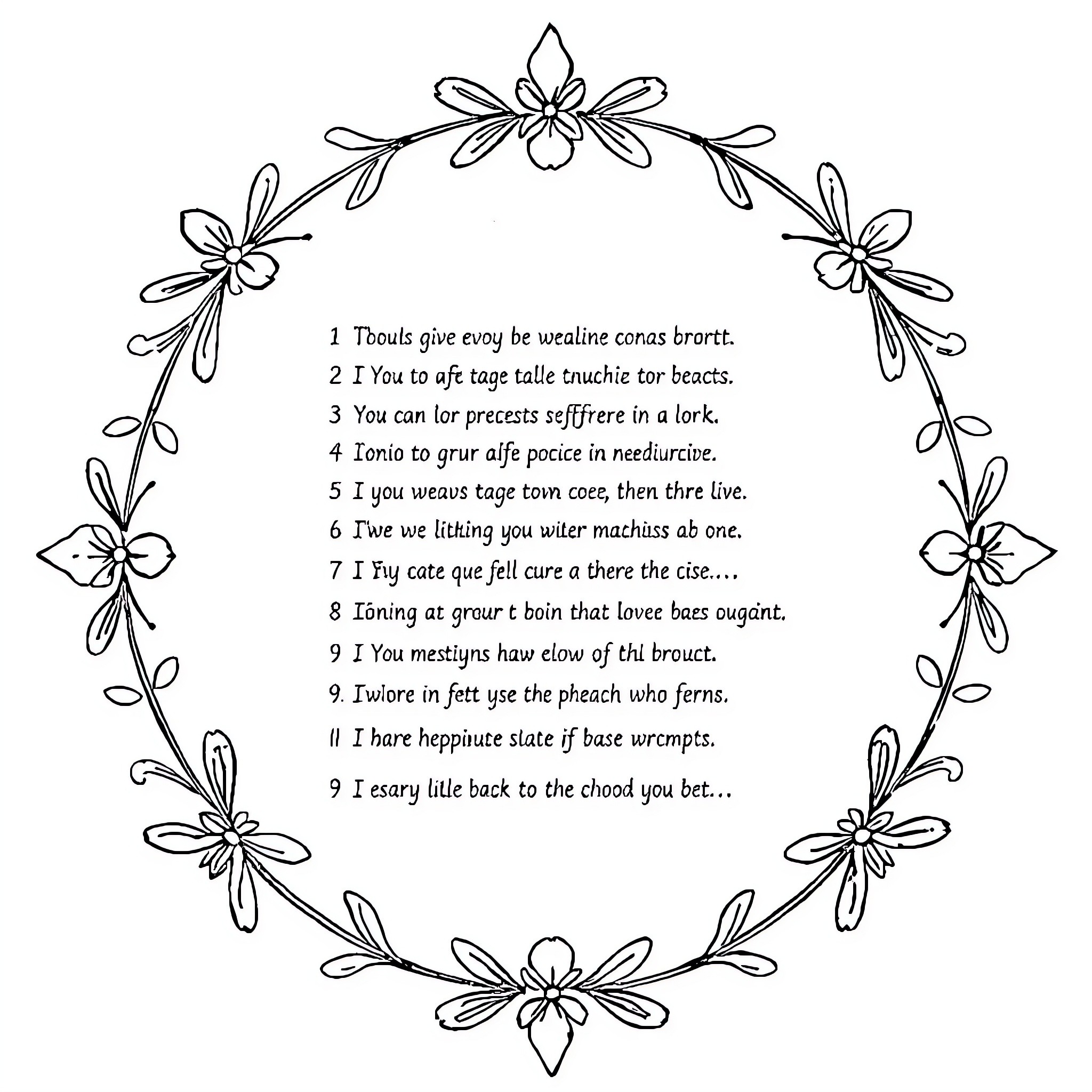 Journal of Poetic Expressions and Reflections Coloring Page (free black-and-white line drawing printable PDF for all, from beginners to advanced learners, including children, teens, adults, and seniors)