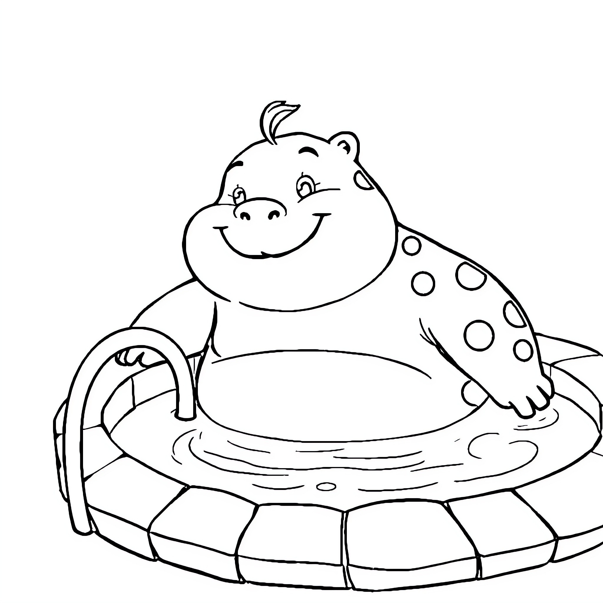 Freizeitpädagoge enjoying a relaxing swim Coloring Page (free black-and-white line drawing printable PDF for all, from beginners to advanced learners, including children, teens, adults, and seniors)