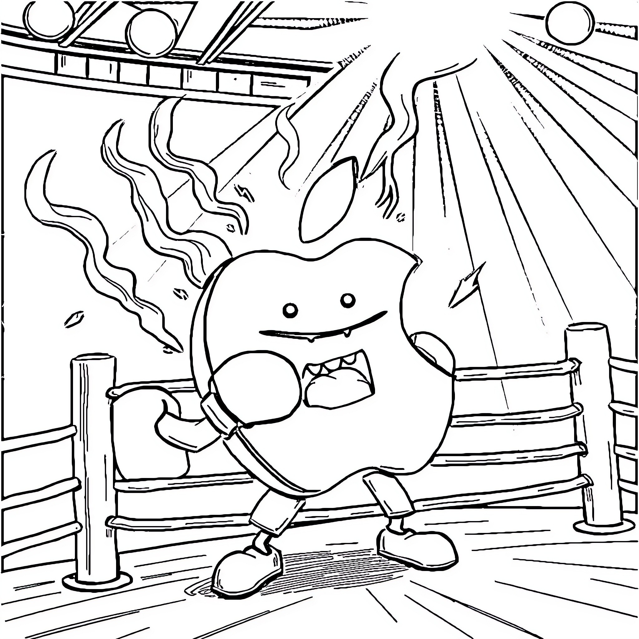 Logo of a Playful and Animated Character Coloring Page (free black-and-white line drawing printable PDF for all, from beginners to advanced learners, including children, teens, adults, and seniors)