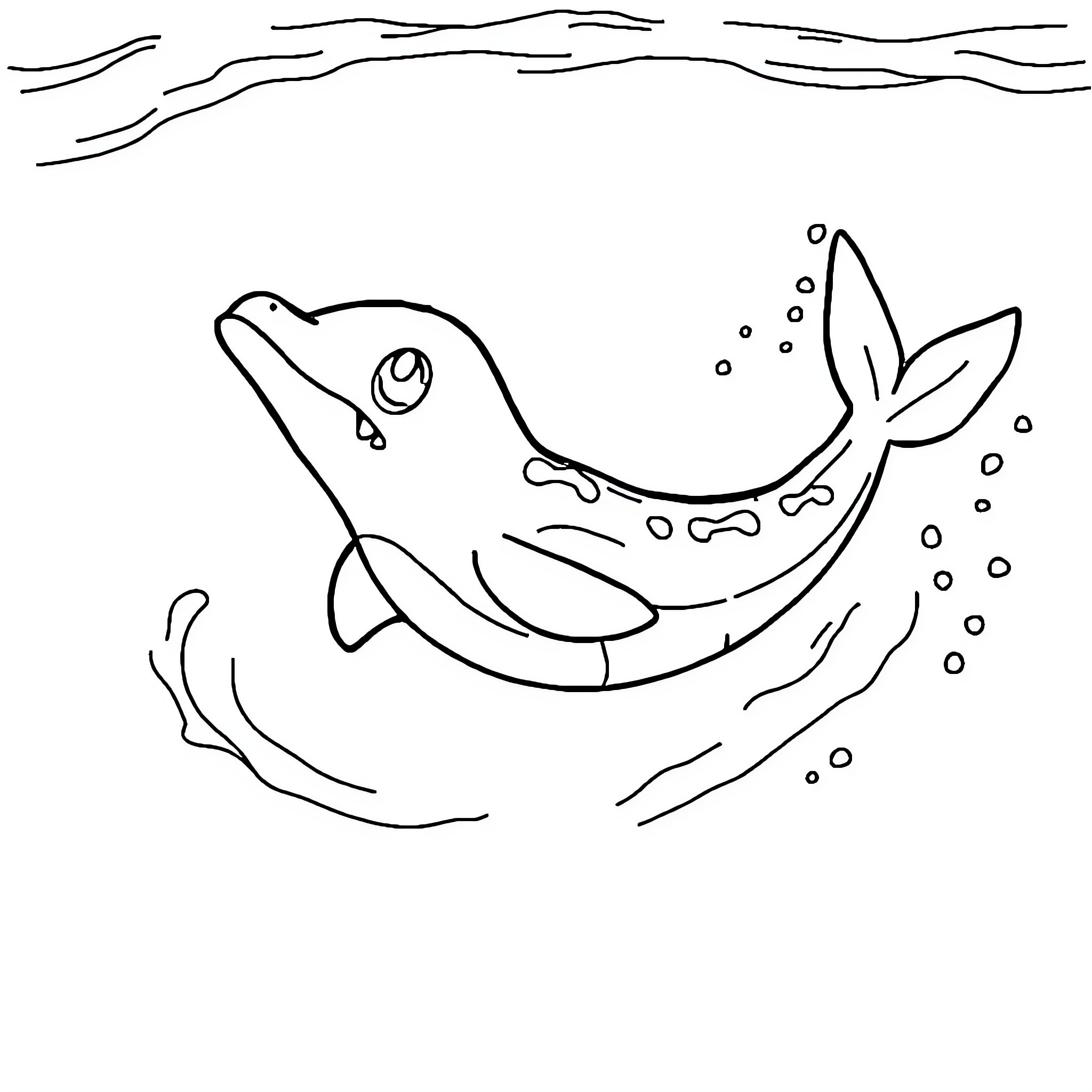 Lapras swimming underwater Coloring Page (free black-and-white line drawing printable PDF for all, from beginners to advanced learners, including children, teens, adults, and seniors)
