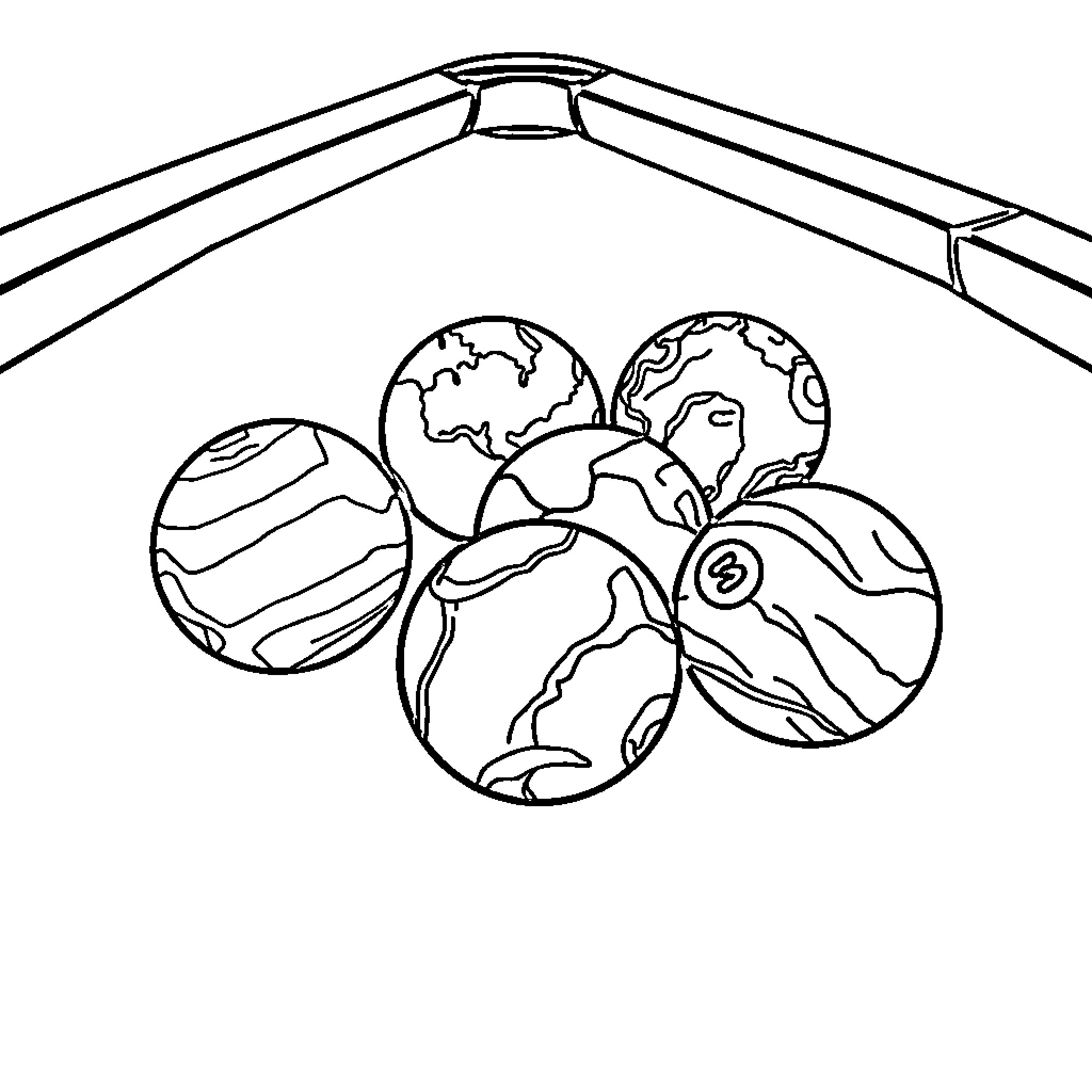 Planet Globes Floating in the Sky Coloring Page (free black-and-white line drawing printable PDF for all, from beginners to advanced learners, including children, teens, adults, and seniors)