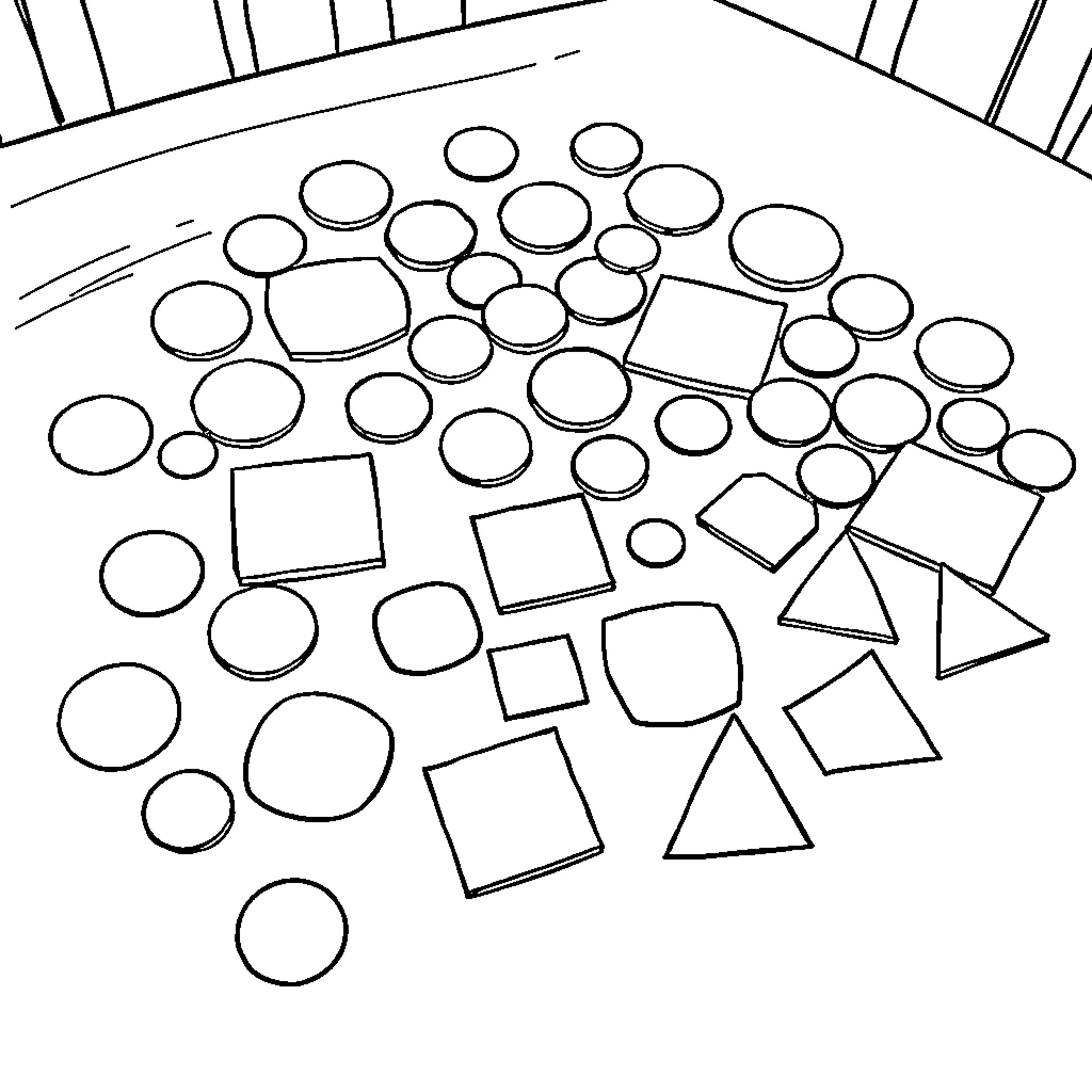 Shape patterns of various geometric forms Coloring Page (free black-and-white line drawing printable PDF for all, from beginners to advanced learners, including children, teens, adults, and seniors)