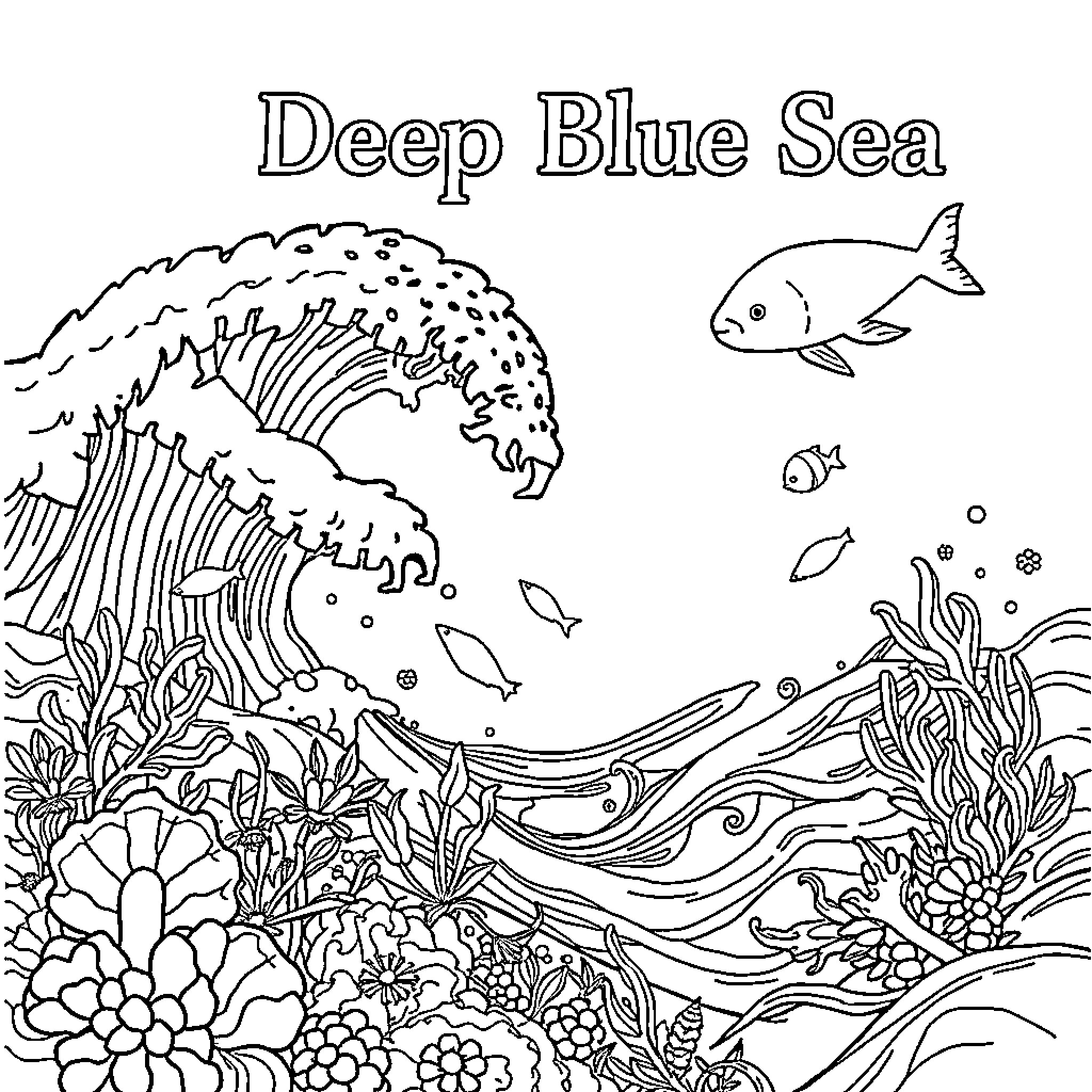 Audrey's Enchanting Underwater Adventure Coloring Page (free black-and-white line drawing printable PDF for all, from beginners to advanced learners, including children, teens, adults, and seniors)