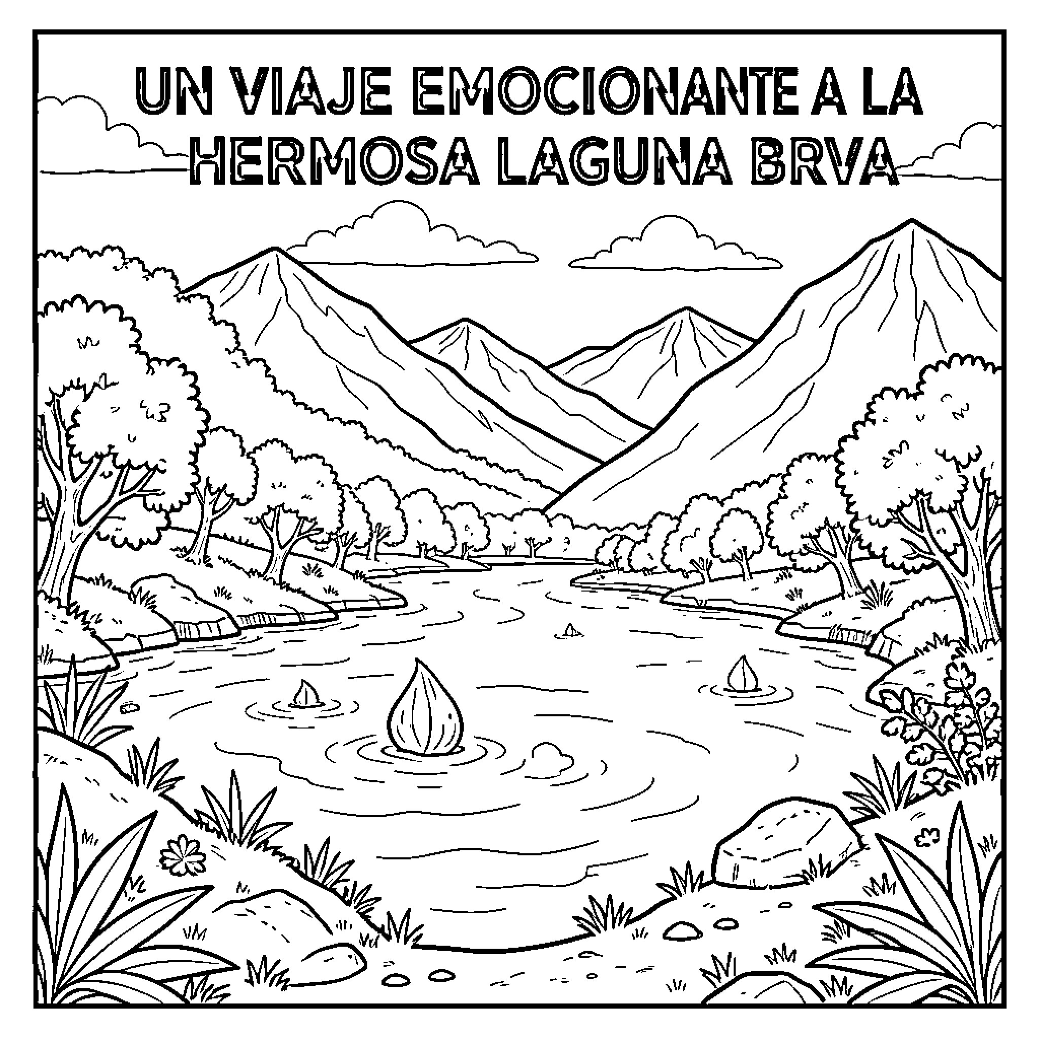 Laguna: A Captivating Journey to the Beautiful Laguna Brava Coloring Page (free black-and-white line drawing printable PDF for all, from beginners to advanced learners, including children, teens, adults, and seniors)