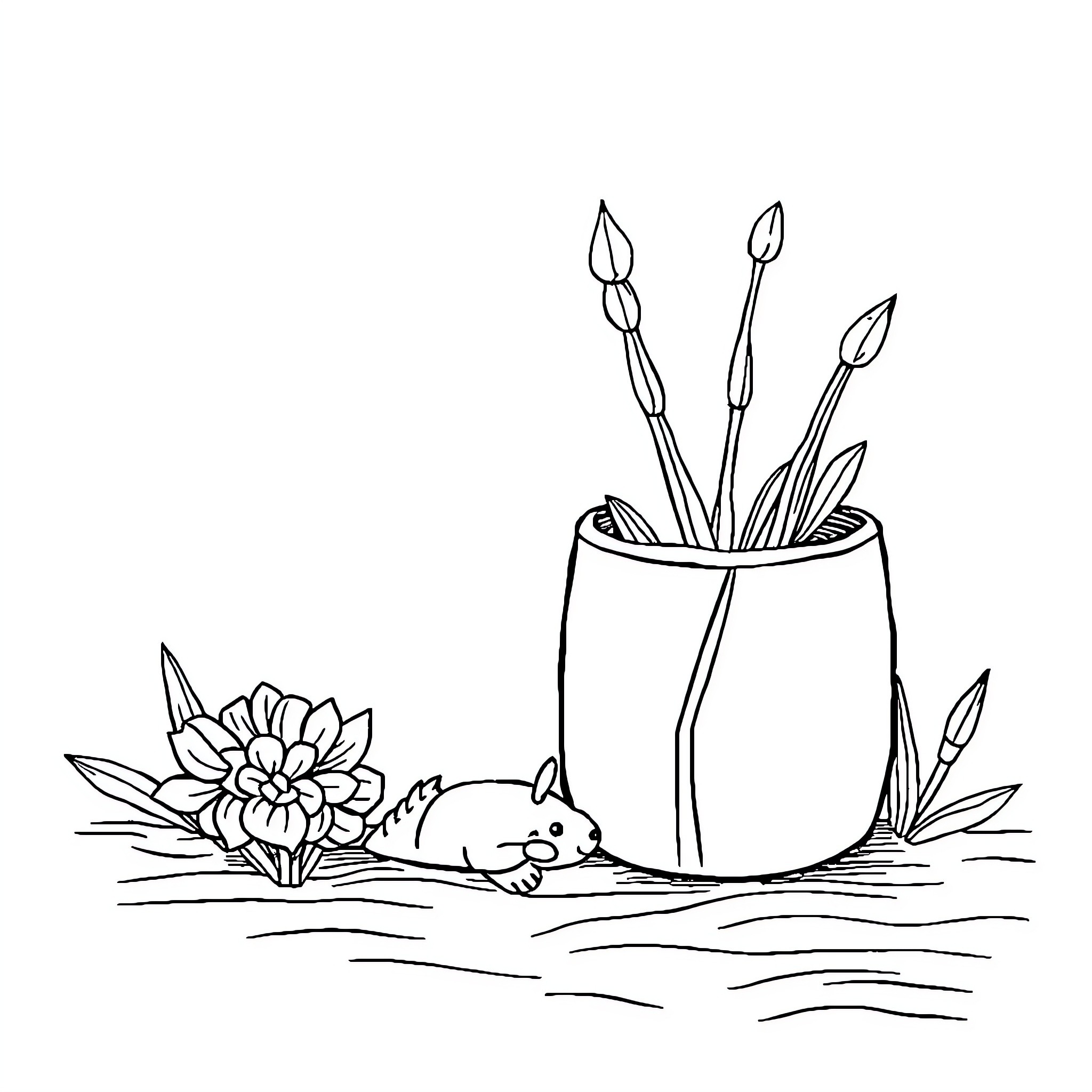 DIY Project Inspired by Nature's Beauty Coloring Page (free black-and-white line drawing printable PDF for all, from beginners to advanced learners, including children, teens, adults, and seniors)