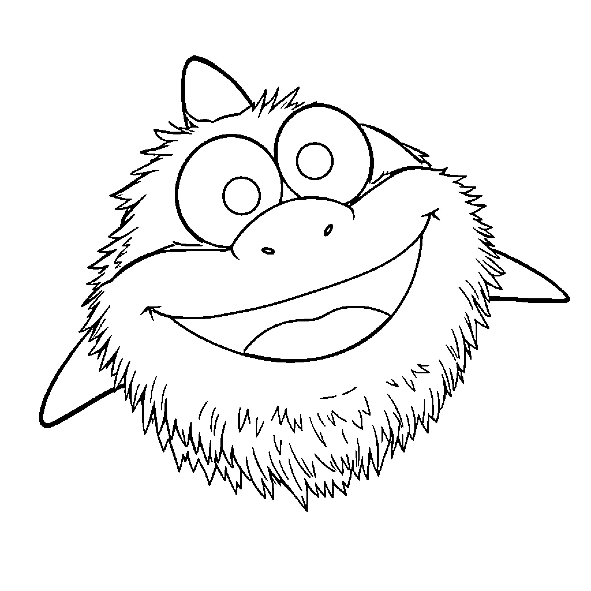 Cookie Monster making funny expressions Coloring Page (free black-and-white line drawing printable PDF for all, from beginners to advanced learners, including children, teens, adults, and seniors)