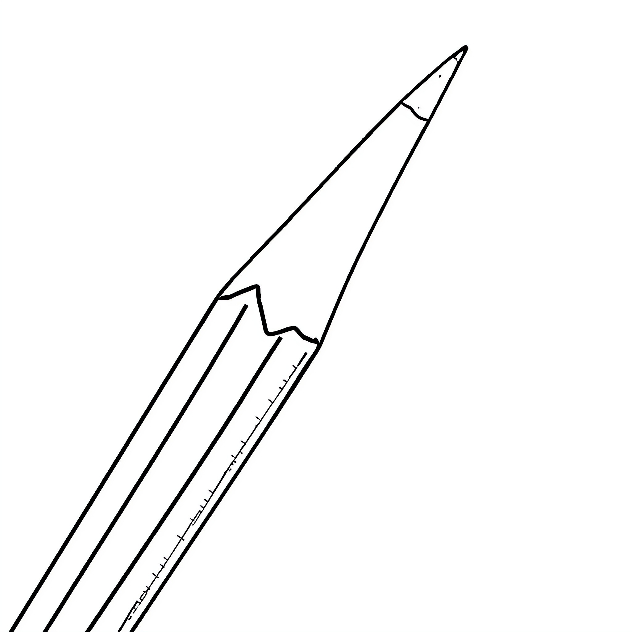 Pencil reaching for the sky Coloring Page (free black-and-white line drawing printable PDF for all, from beginners to advanced learners, including children, teens, adults, and seniors)