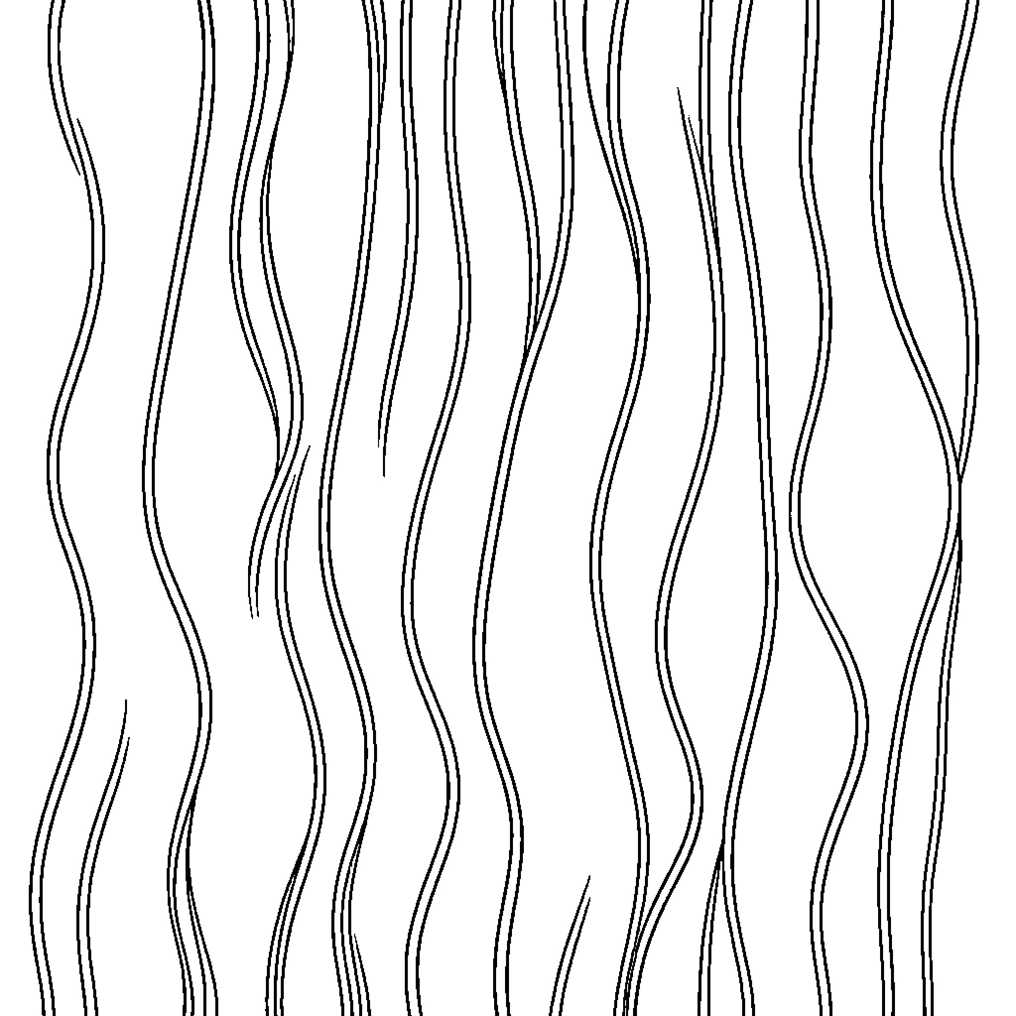Line of Wavy Patterns Coloring Page (free black-and-white line drawing printable PDF for all, from beginners to advanced learners, including children, teens, adults, and seniors)