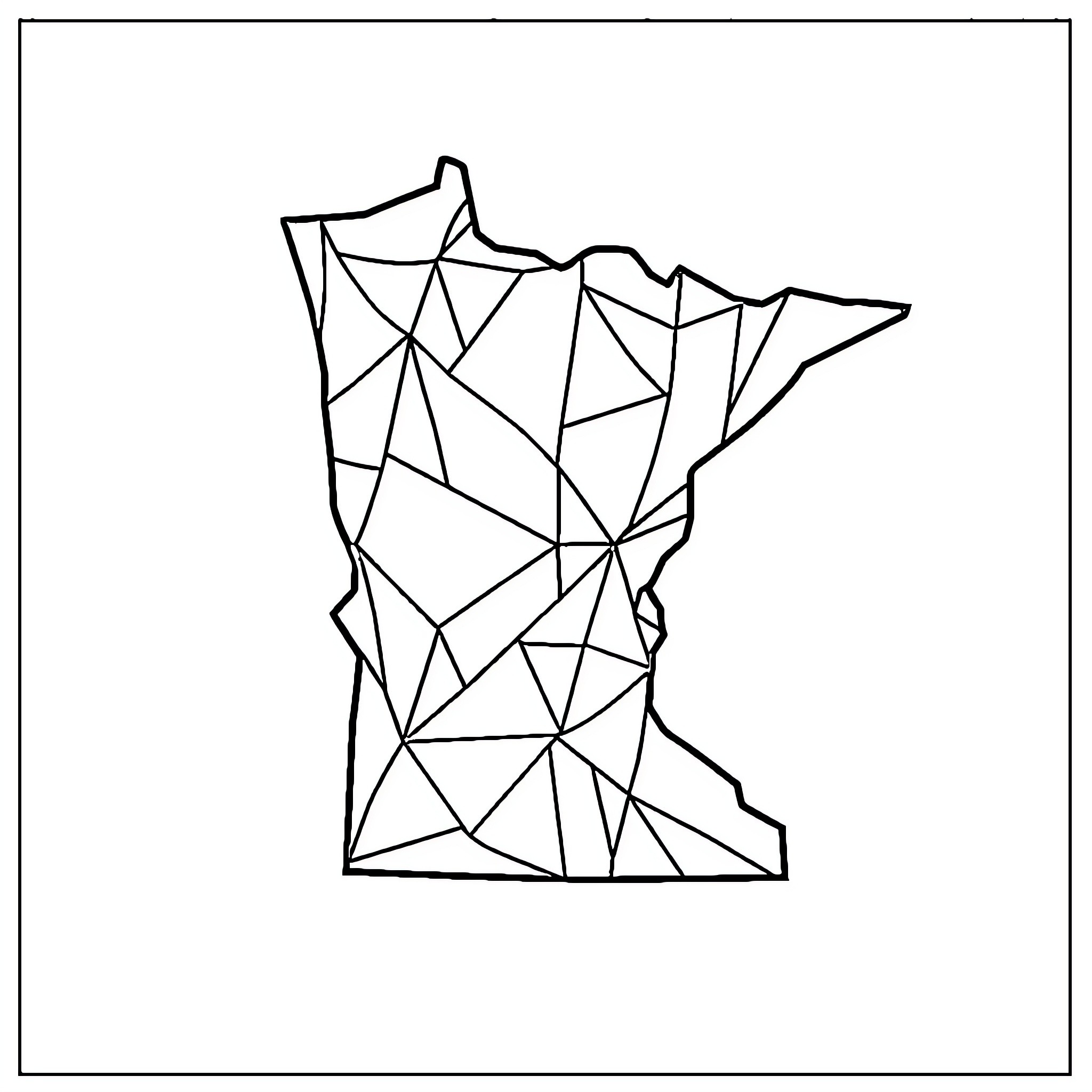 Geometric Pattern of Minnesota State Outline Coloring Page (free black-and-white line drawing printable PDF for all, from beginners to advanced learners, including children, teens, adults, and seniors)