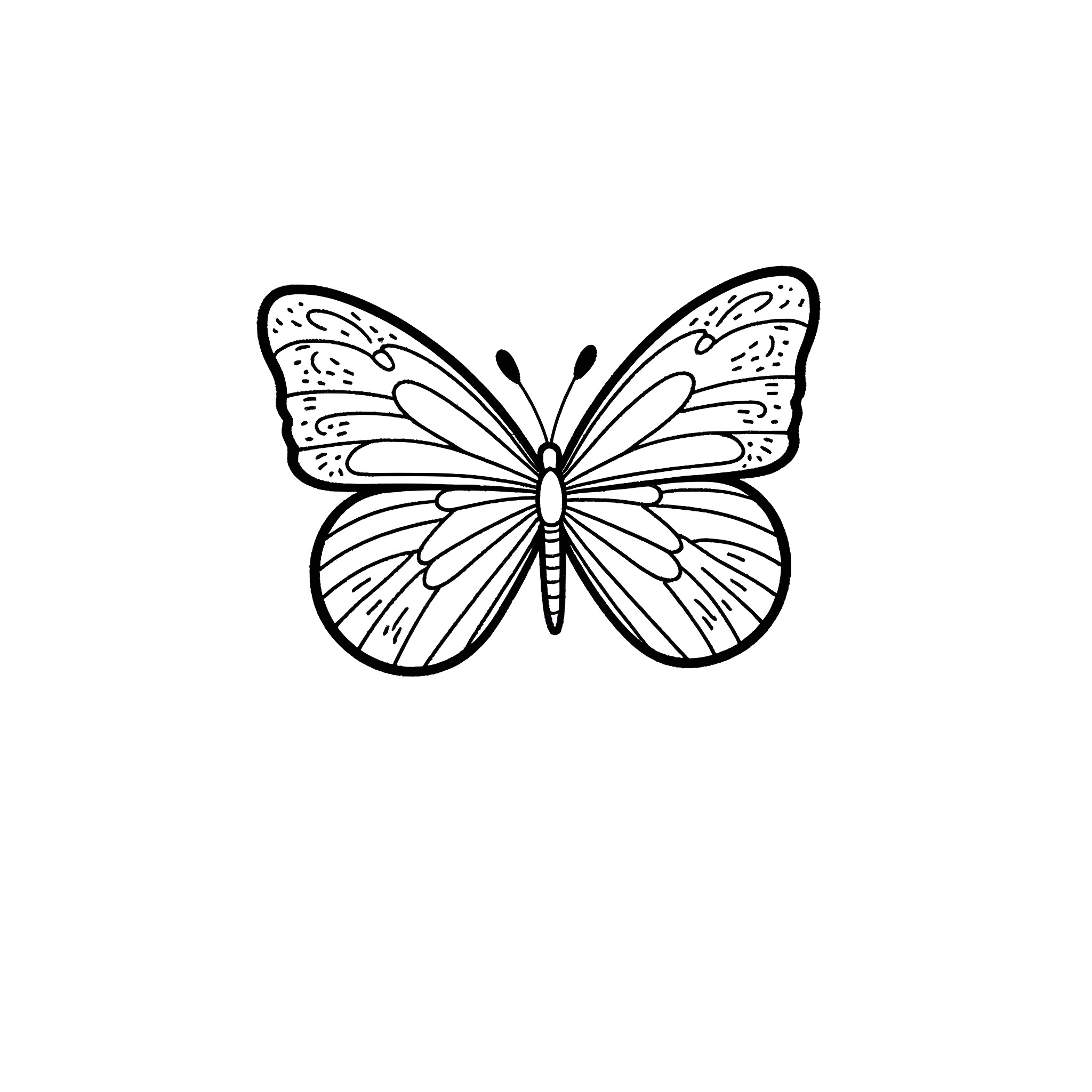 Strawberry butterfly with decorative wings Coloring Page (free black-and-white line drawing printable PDF for all, from beginners to advanced learners, including children, teens, adults, and seniors)