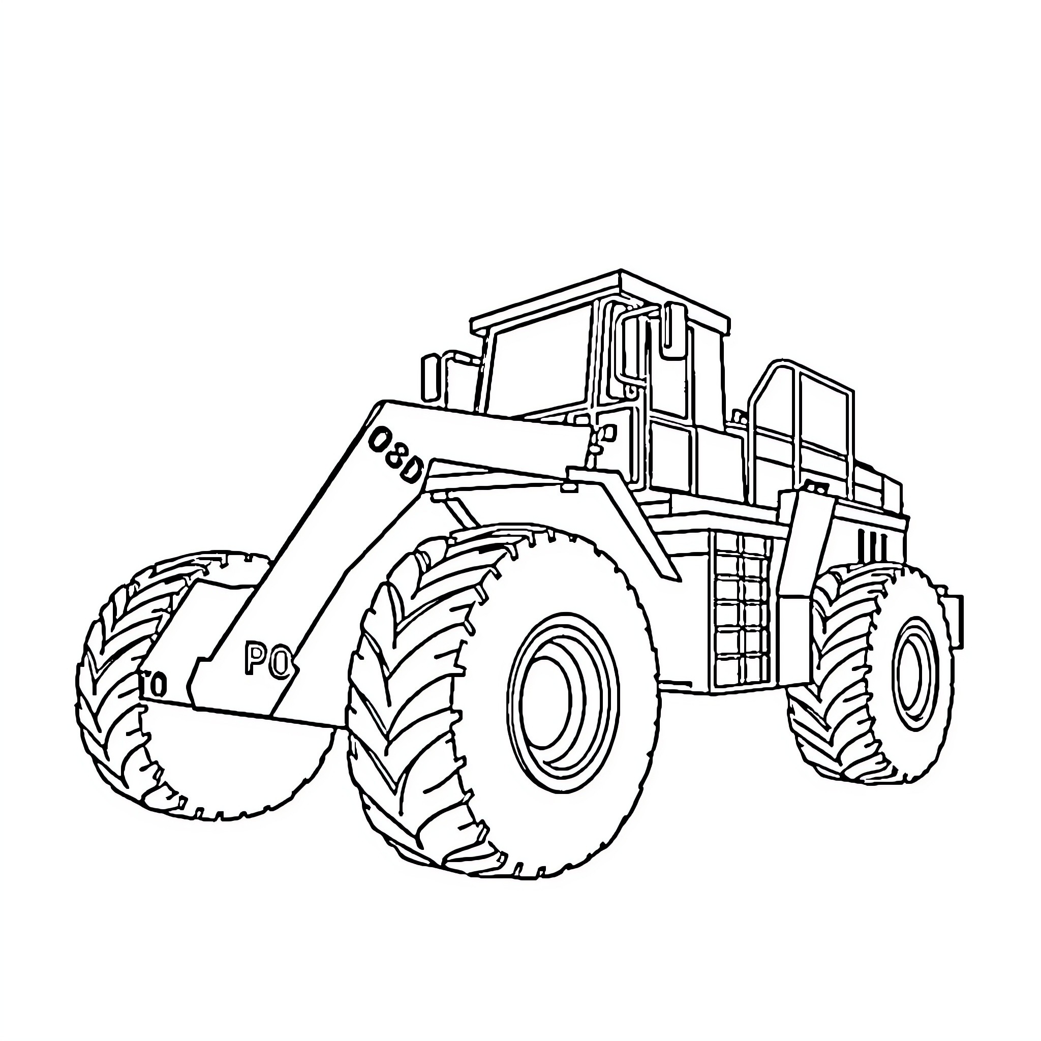 Construction Vehicle Operating Heavy Machinery Coloring Page (free black-and-white line drawing printable PDF for all, from beginners to advanced learners, including children, teens, adults, and seniors)