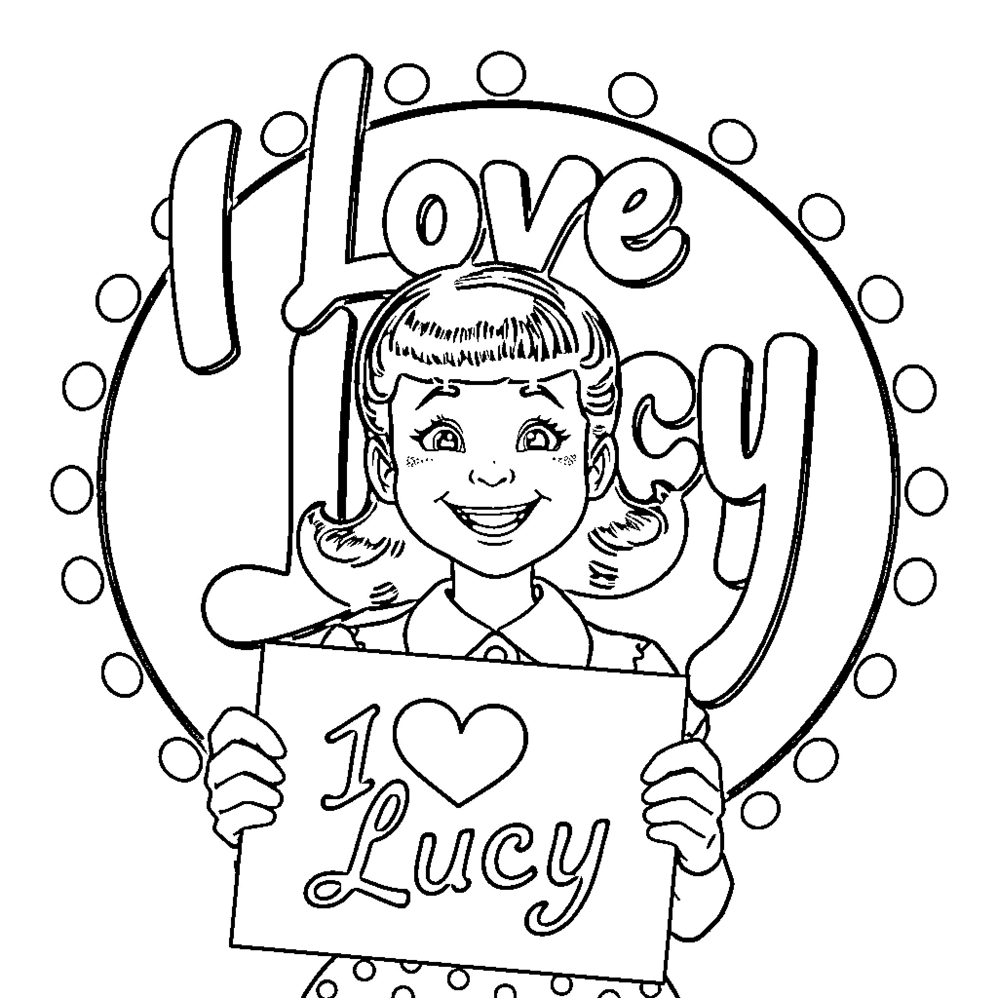 Girl expressing love and joy Coloring Page (free black-and-white line drawing printable PDF for all, from beginners to advanced learners, including children, teens, adults, and seniors)