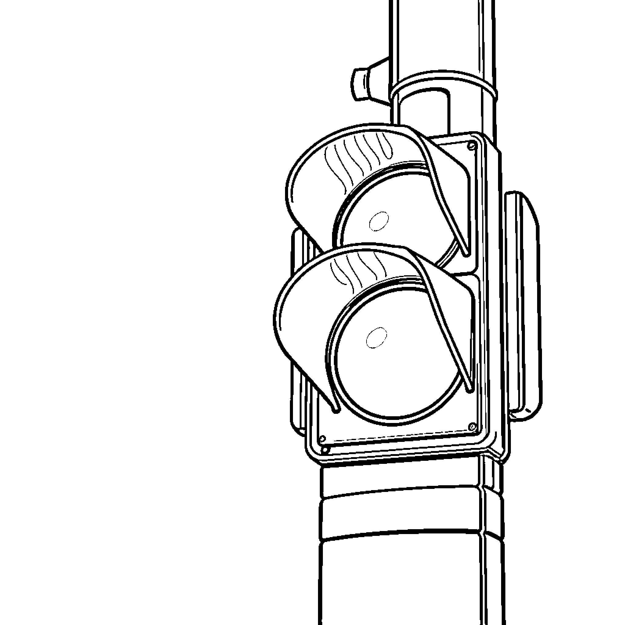 Go Signal Lights at Intersection Coloring Page (free black-and-white line drawing printable PDF for all, from beginners to advanced learners, including children, teens, adults, and seniors)