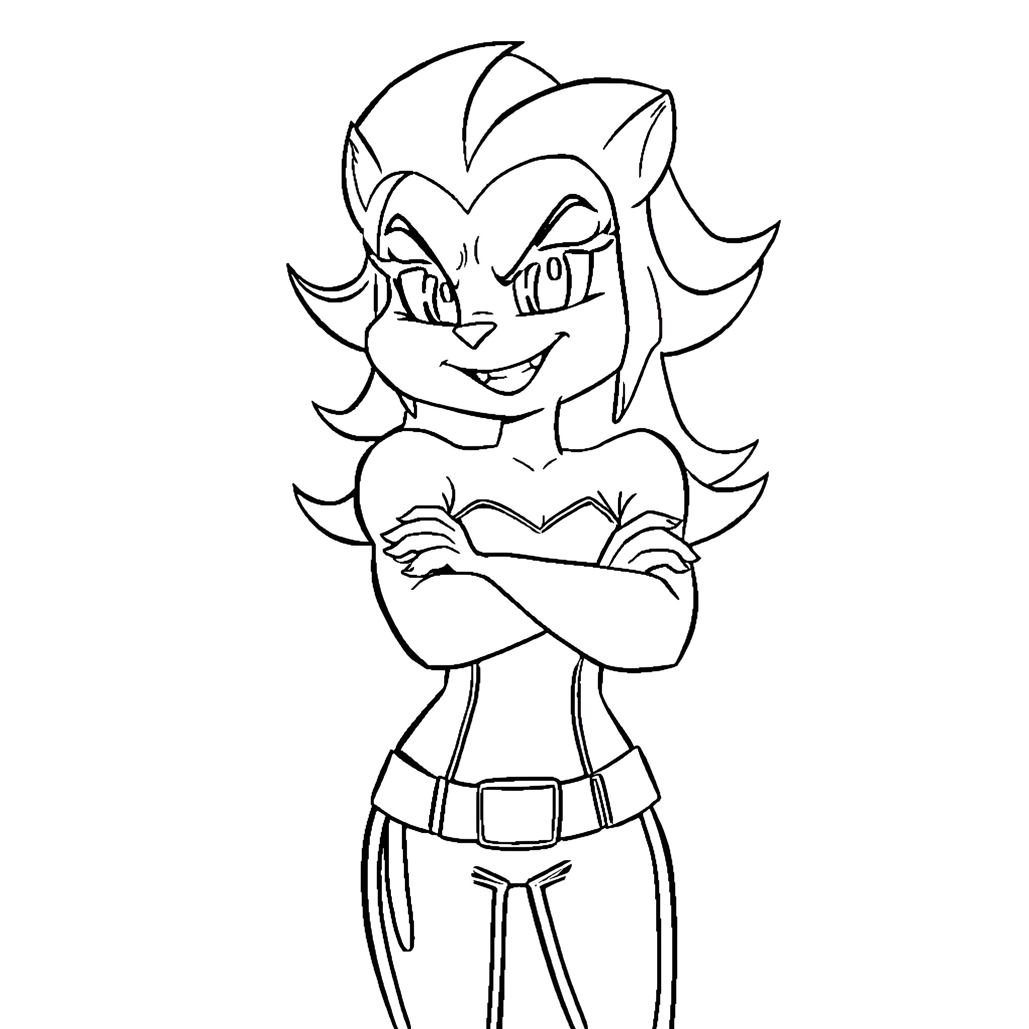 Shadowheart's Confident Stance Coloring Page (free black-and-white line drawing printable PDF for all, from beginners to advanced learners, including children, teens, adults, and seniors)