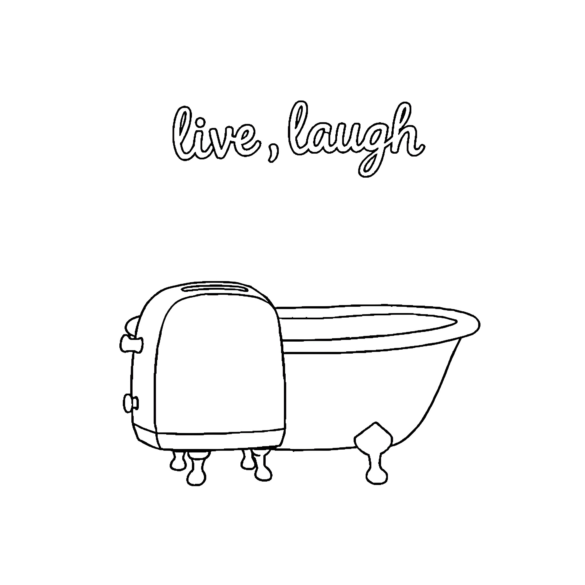 Toaster enjoying a relaxing bath Coloring Page (free black-and-white line drawing printable PDF for all, from beginners to advanced learners, including children, teens, adults, and seniors)