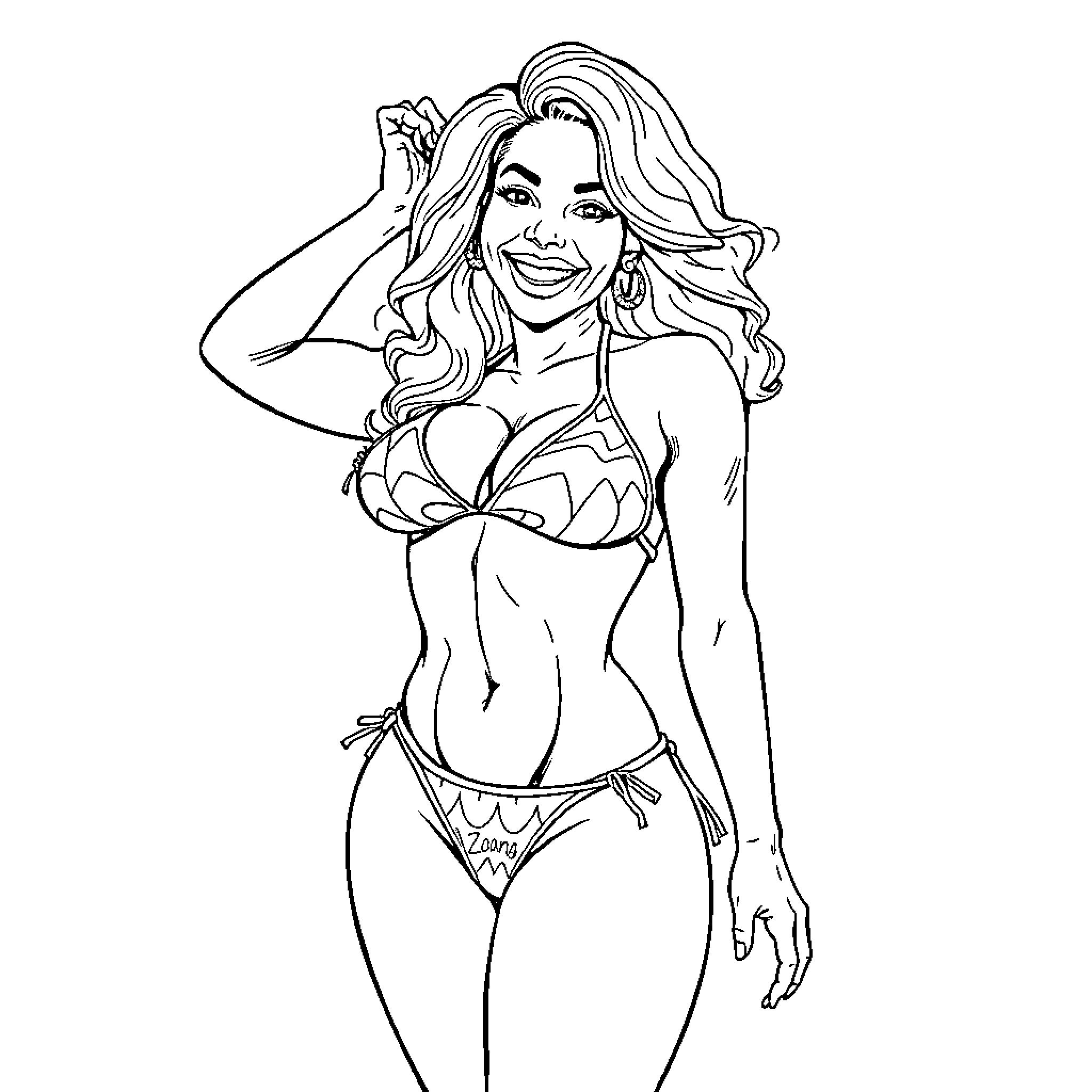 Ronnie Coleman posing confidently in athletic wear Coloring Page (free black-and-white line drawing printable PDF for all, from beginners to advanced learners, including children, teens, adults, and seniors)