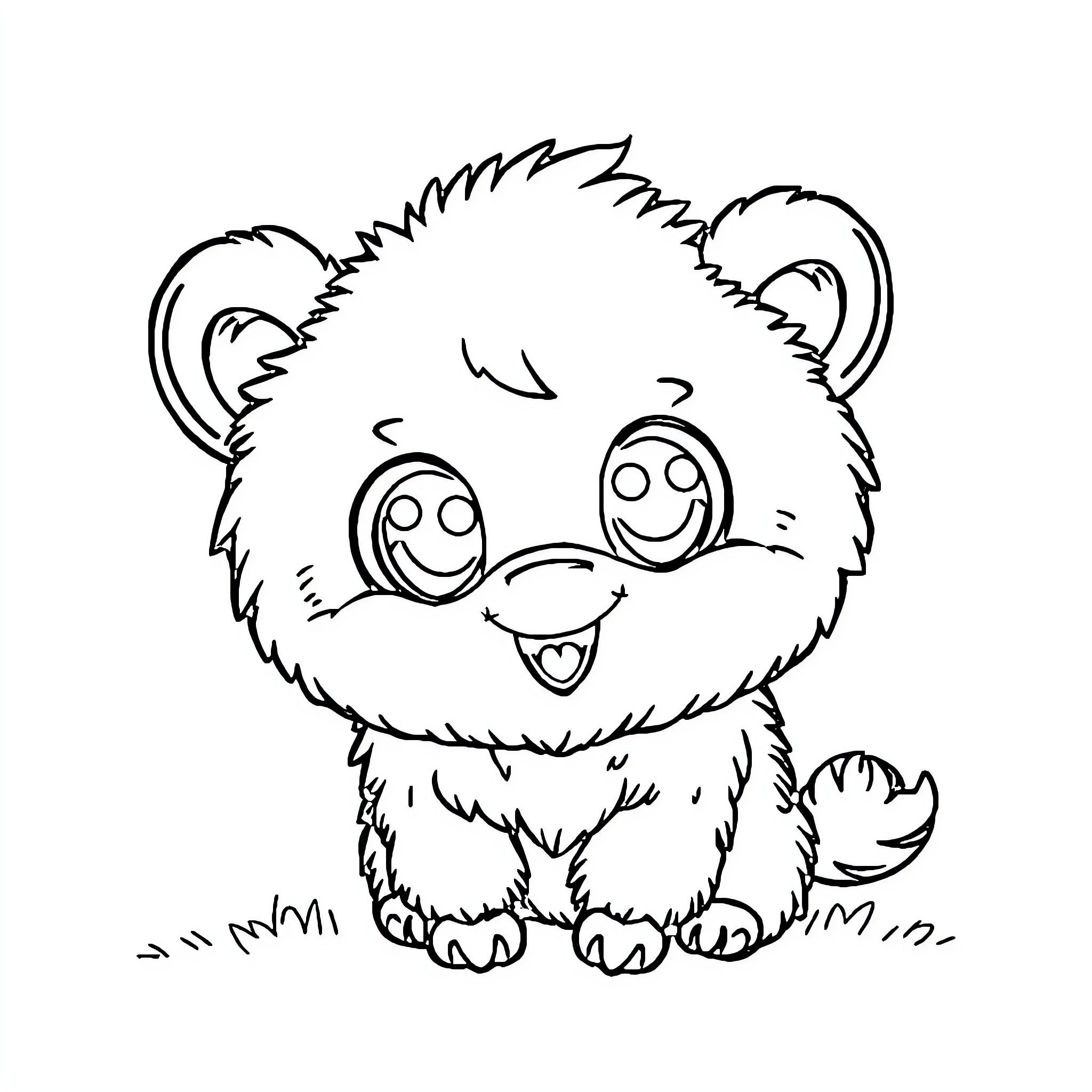 Labubu the Playful Stuffed Animal Coloring Page (free black-and-white line drawing printable PDF for all, from beginners to advanced learners, including children, teens, adults, and seniors)