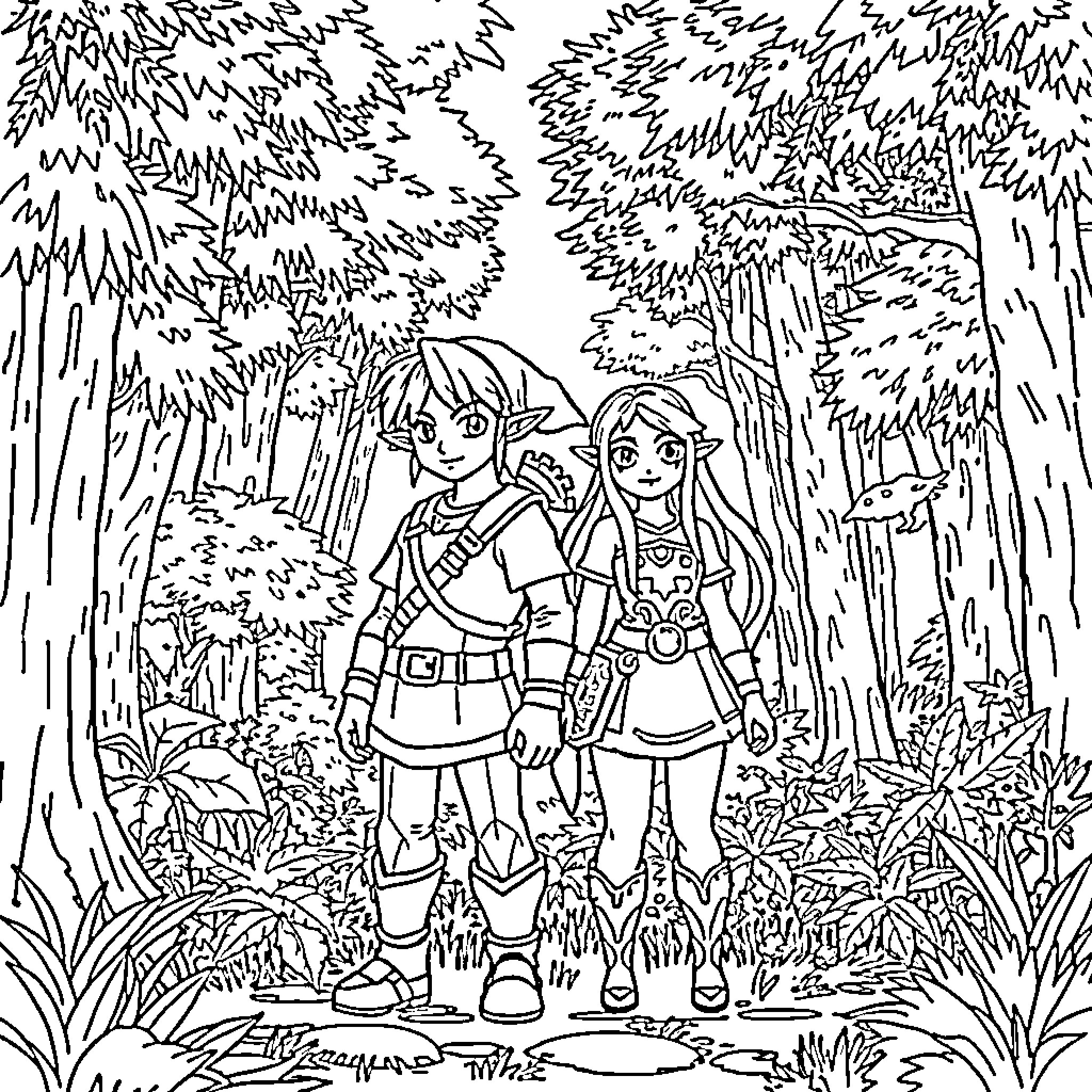 Best Link and Zelda Coloring Pages (Free Printable PDF), image size:2048x2048