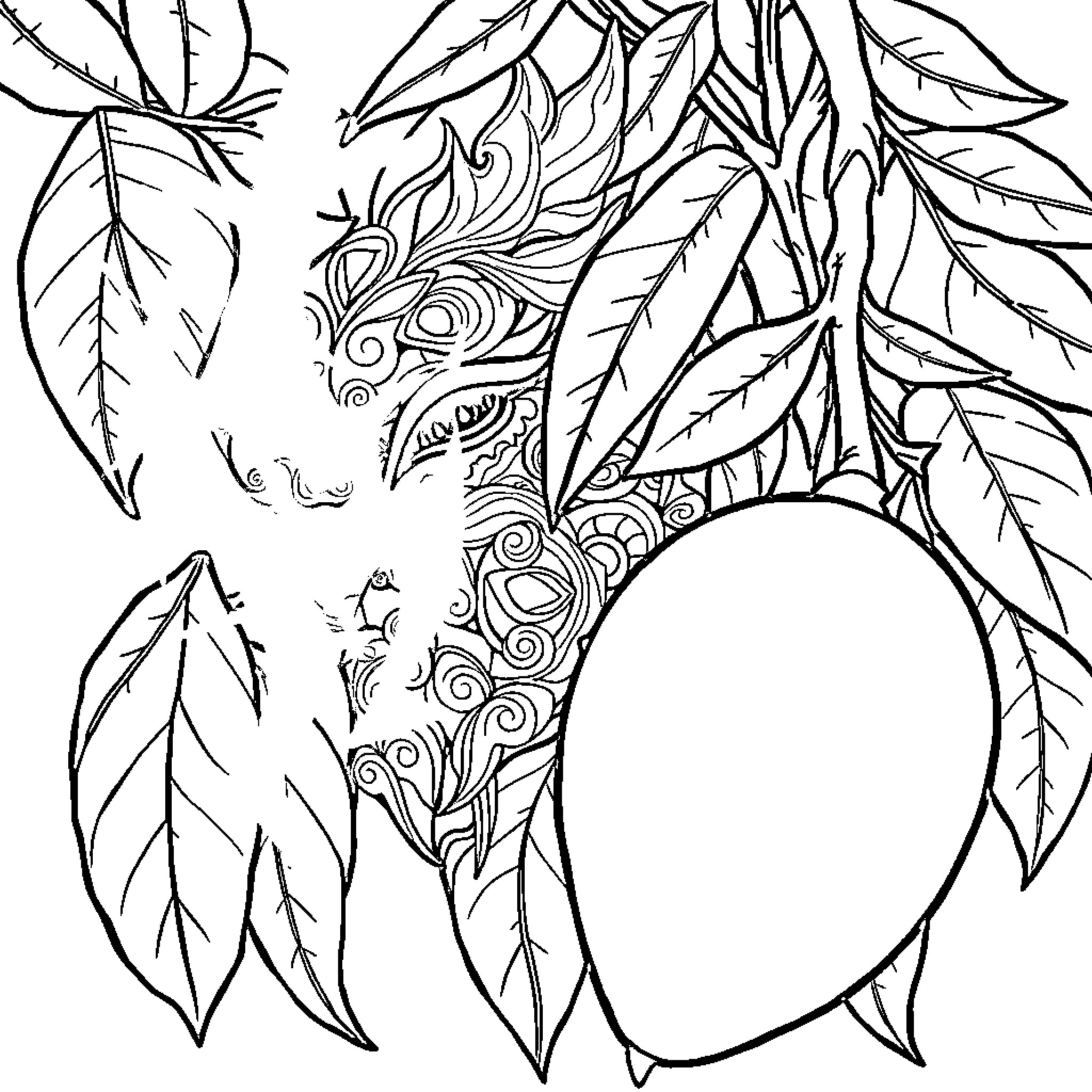 Drill Intricate Leaf and Flower Pattern Coloring Page (free black-and-white line drawing printable PDF for all, from beginners to advanced learners, including children, teens, adults, and seniors)