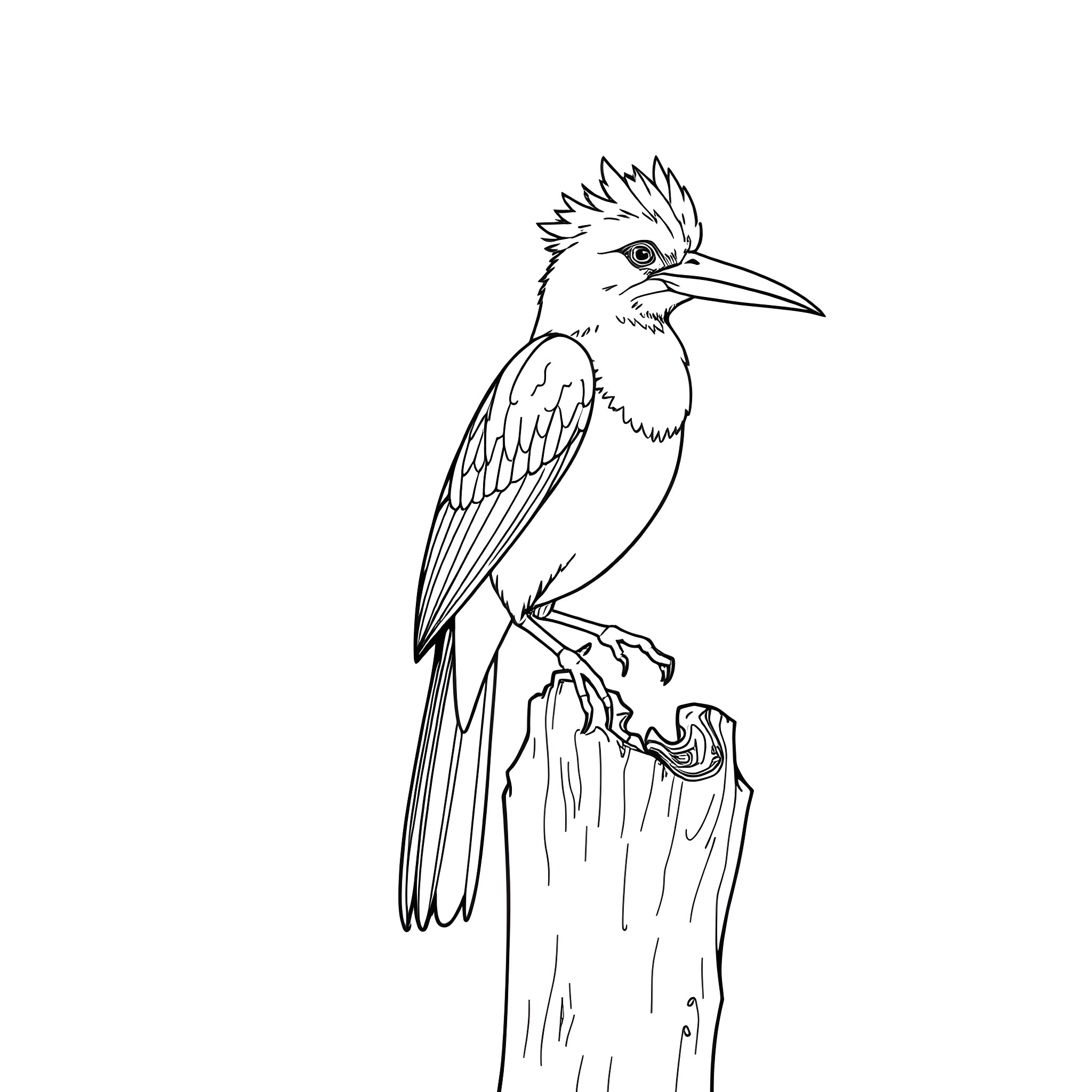 Amandava Bird perching on a branch Coloring Page (free black-and-white line drawing printable PDF for all, from beginners to advanced learners, including children, teens, adults, and seniors)