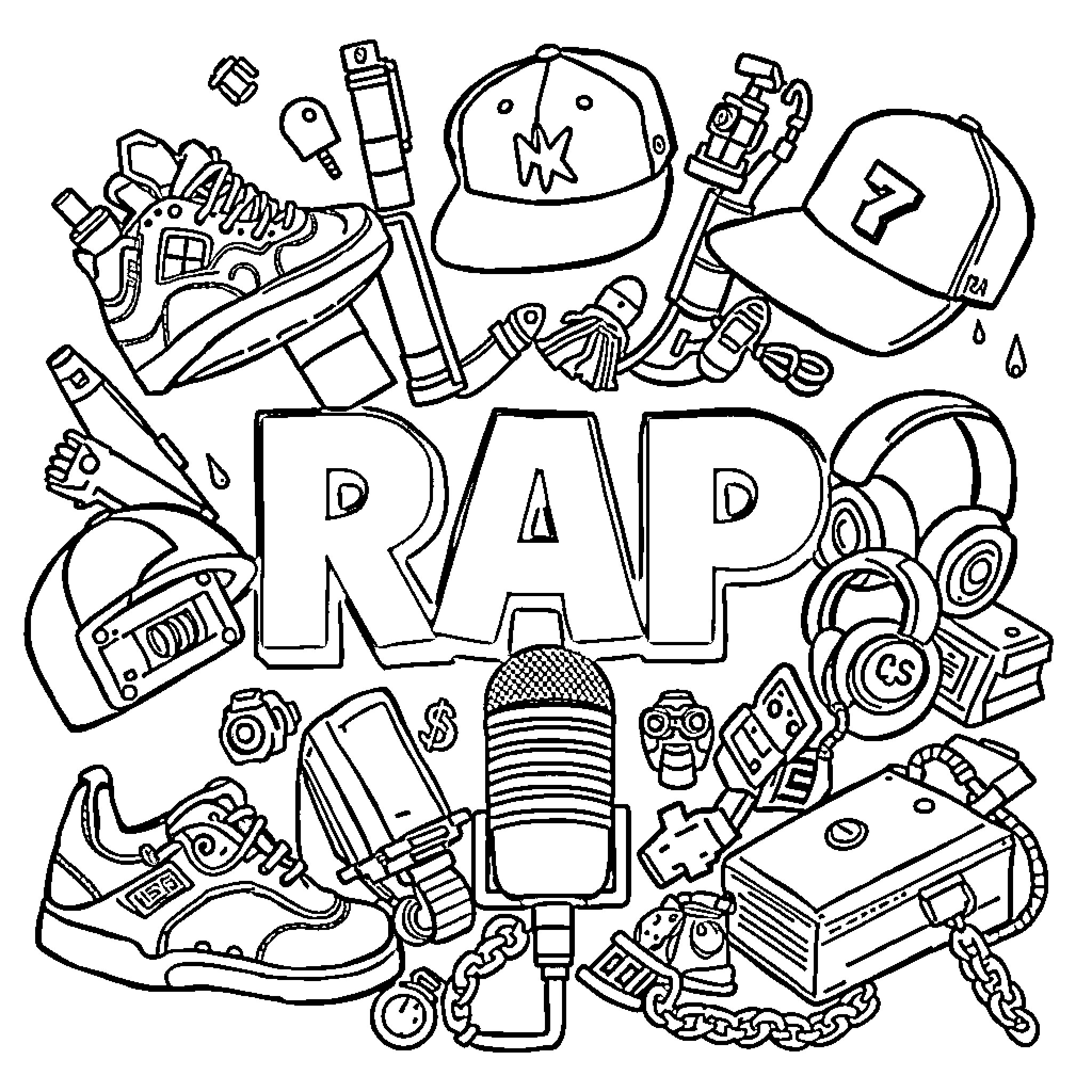 Best Rap Coloring Pages (Free Printable PDF)