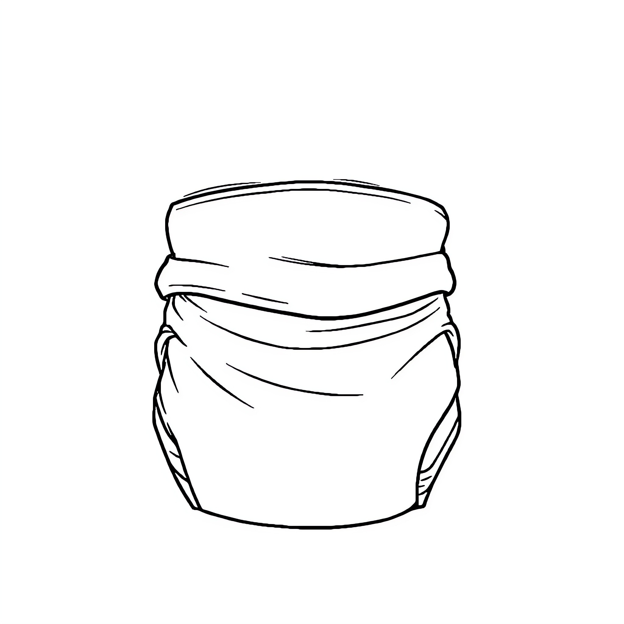 Diaper worn by infant or toddler Coloring Page (free black-and-white line drawing printable PDF for all, from beginners to advanced learners, including children, teens, adults, and seniors)