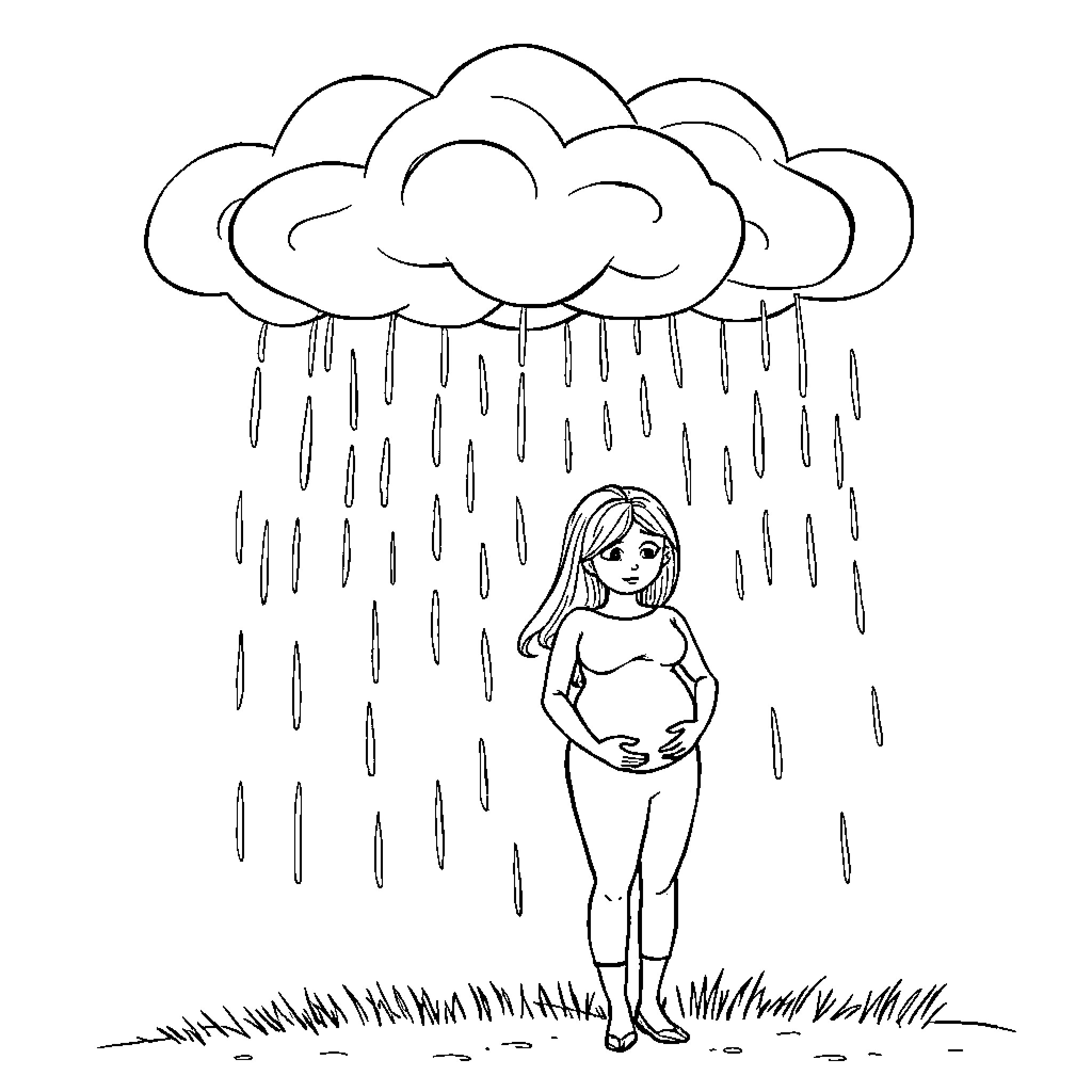 Parents provide comfort during difficult times Coloring Page (free black-and-white line drawing printable PDF for all, from beginners to advanced learners, including children, teens, adults, and seniors)