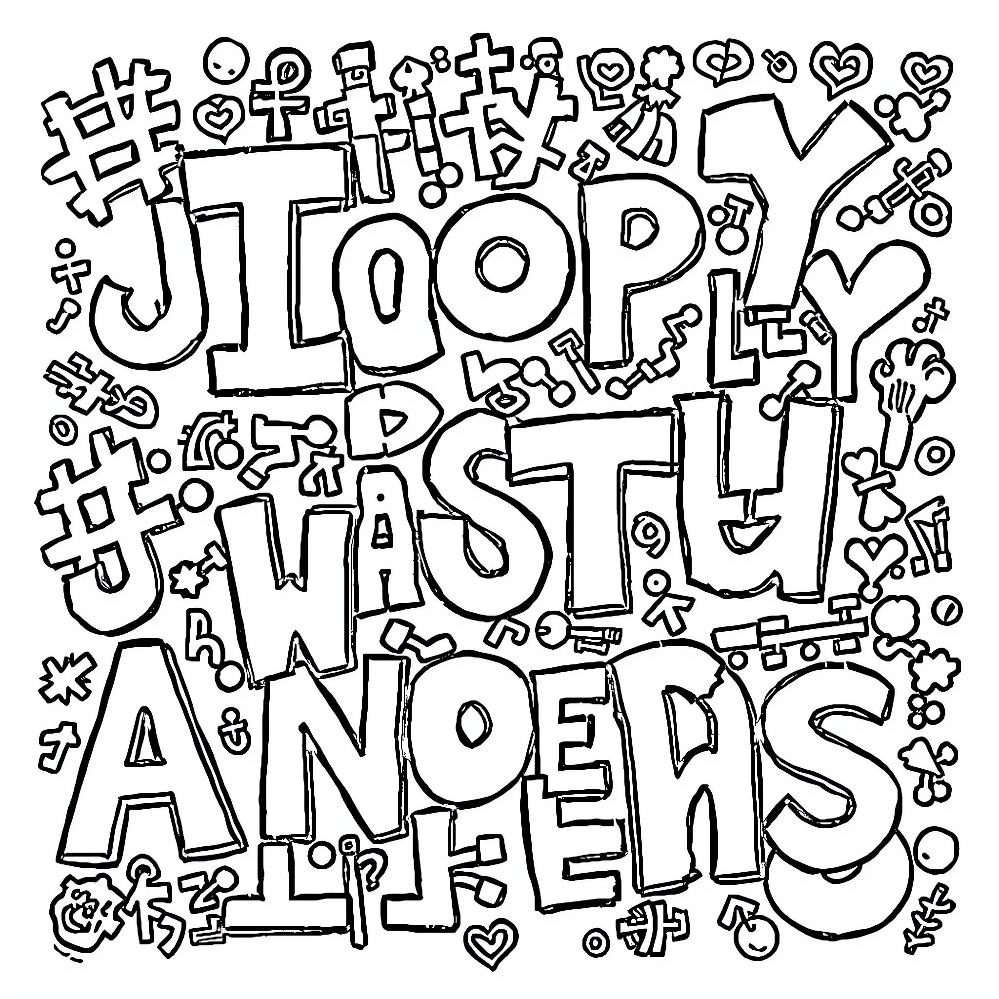 Vibrant and whimsical doodle art Coloring Page (free black-and-white line drawing printable PDF for all, from beginners to advanced learners, including children, teens, adults, and seniors)