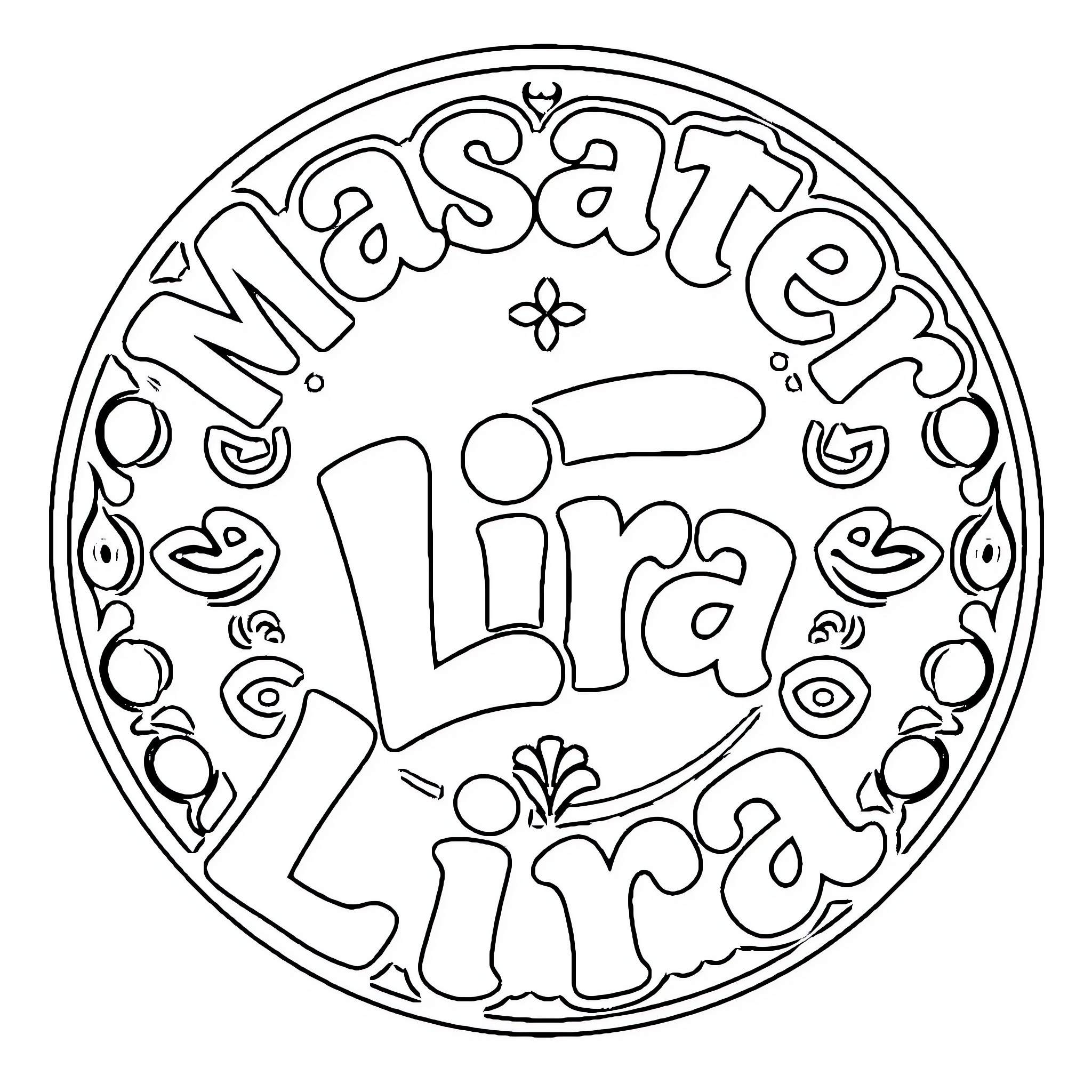 Master Lira's Calming Mandala Design Coloring Page (free black-and-white line drawing printable PDF for all, from beginners to advanced learners, including children, teens, adults, and seniors)