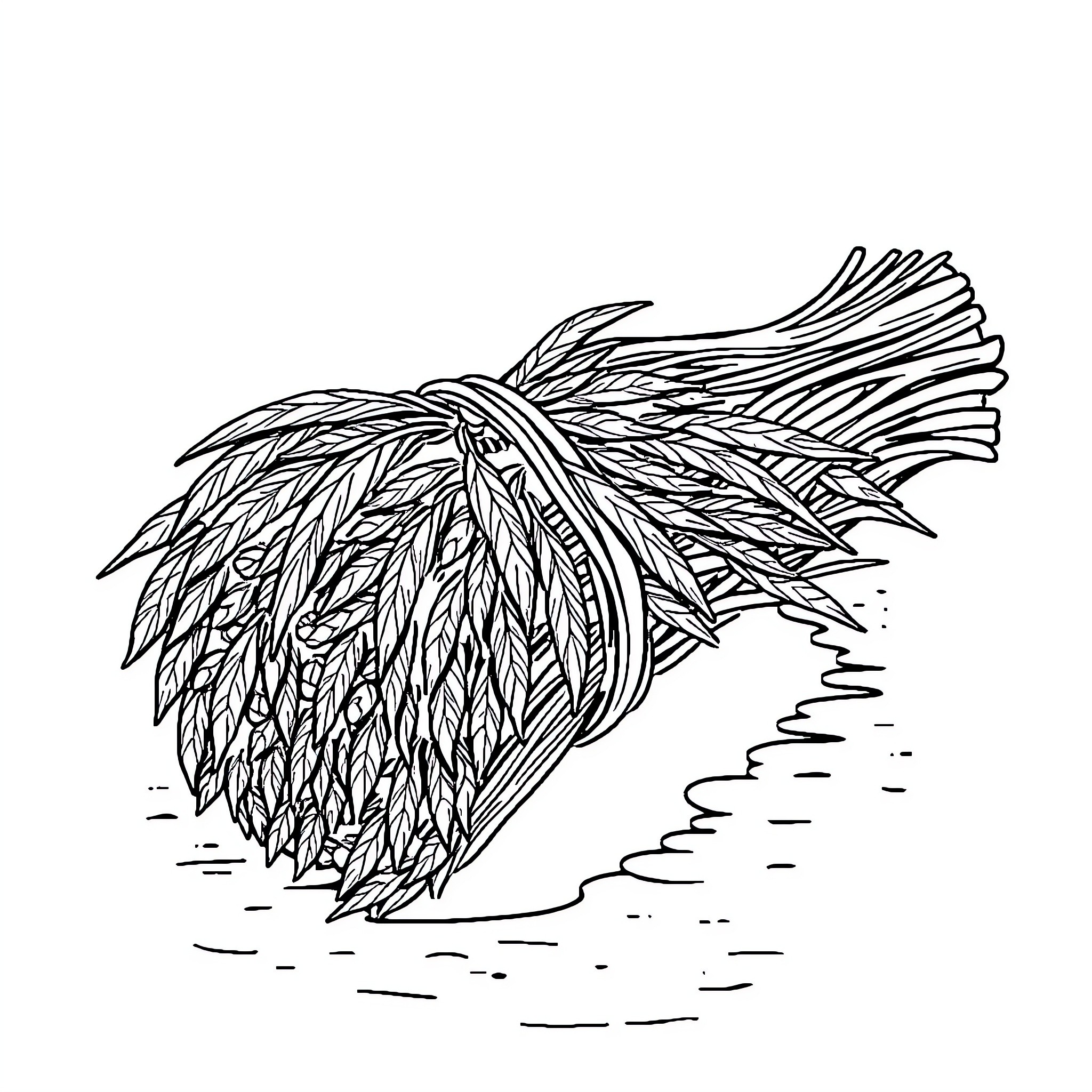 Foodgrain harvest ready for collection Coloring Page (free black-and-white line drawing printable PDF for all, from beginners to advanced learners, including children, teens, adults, and seniors)