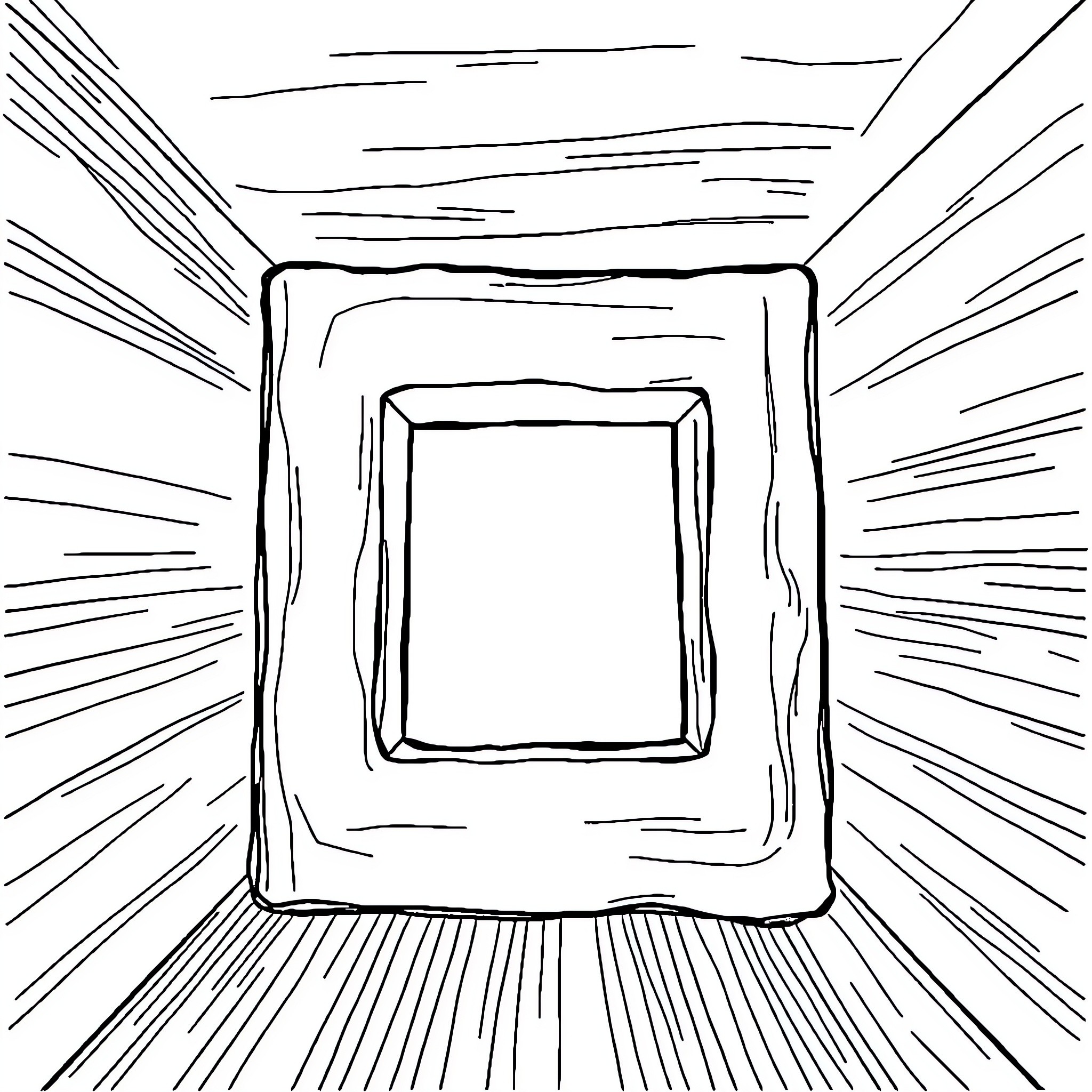 Cubo of lines and geometric shapes Coloring Page (free black-and-white line drawing printable PDF for all, from beginners to advanced learners, including children, teens, adults, and seniors)