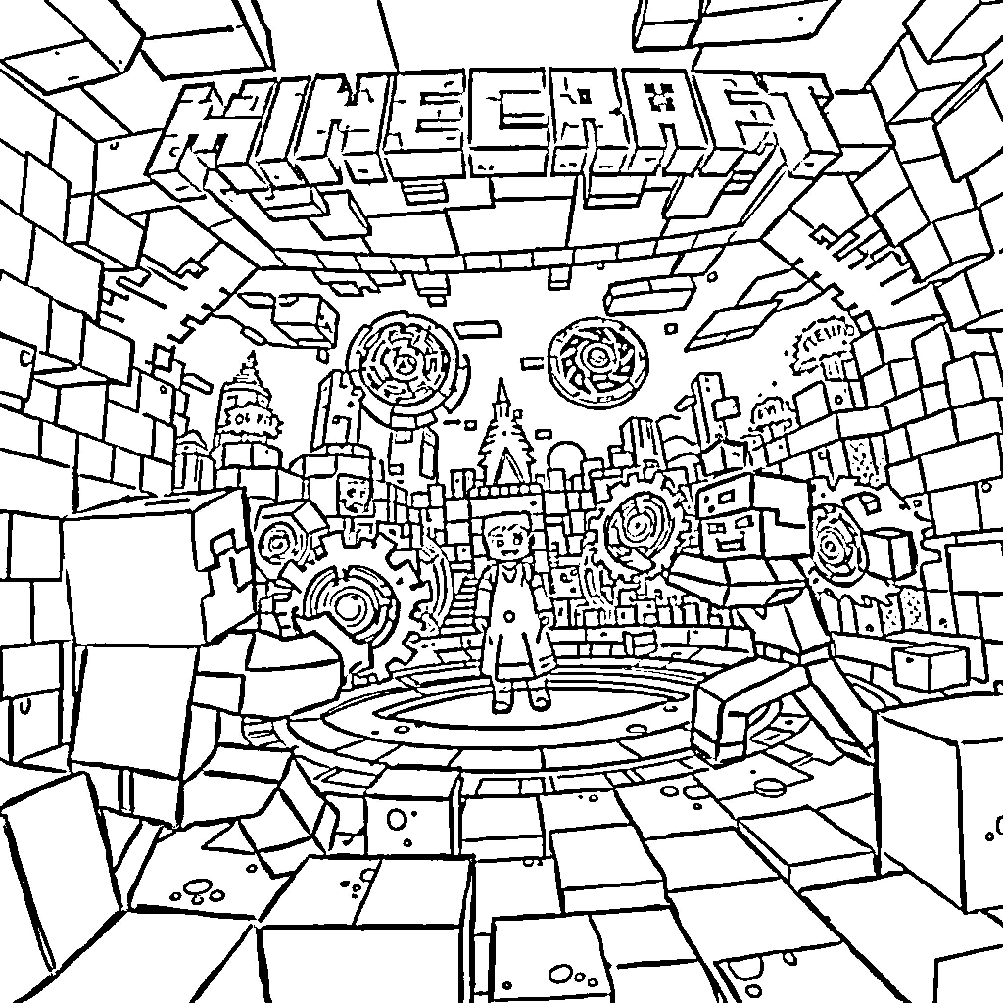 Bayblade Fantastical Cube Realm Adventure Coloring Page (free black-and-white line drawing printable PDF for all, from beginners to advanced learners, including children, teens, adults, and seniors)