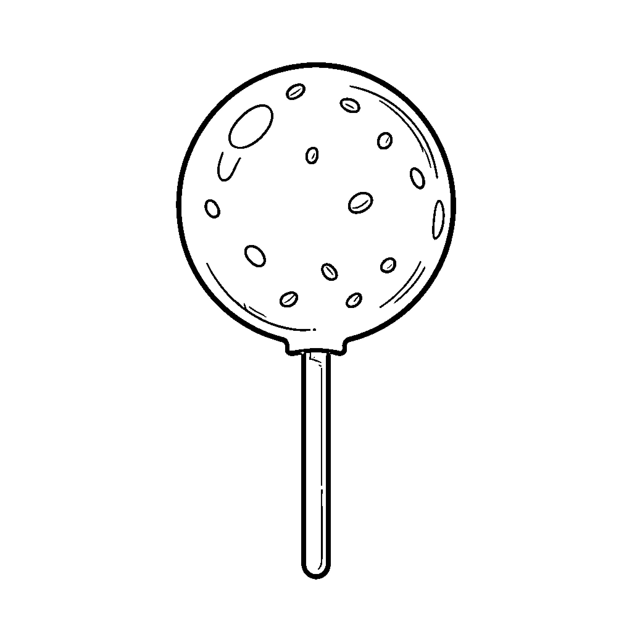 Chupetín with small circular patterns on a stick Coloring Page (free black-and-white line drawing printable PDF for all, from beginners to advanced learners, including children, teens, adults, and seniors)