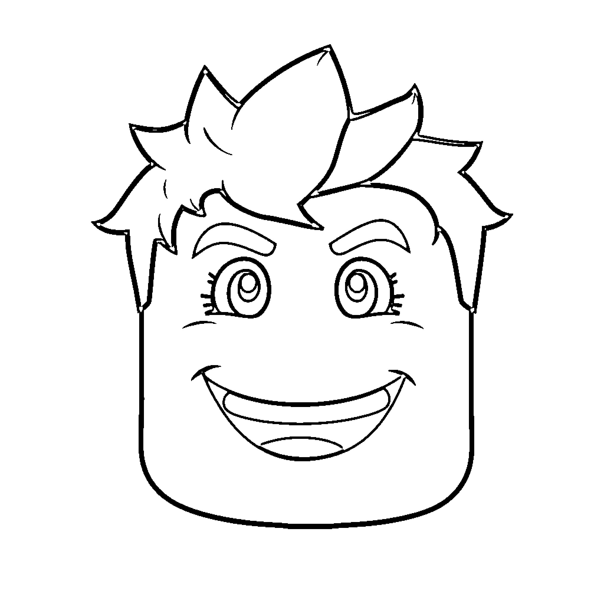 ROBLOX Man with Cheerful Expression Coloring Page (free black-and-white line drawing printable PDF for all, from beginners to advanced learners, including children, teens, adults, and seniors)