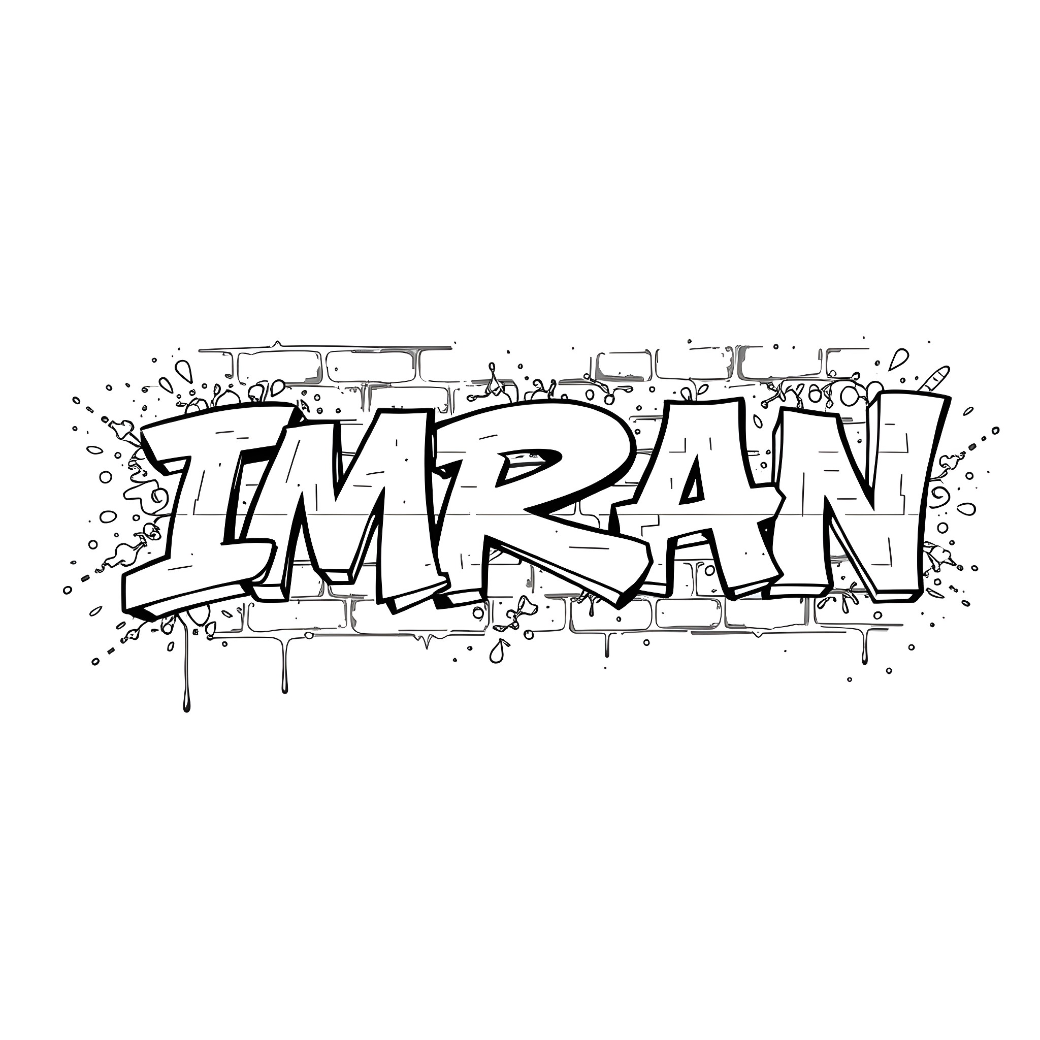 Graffiti lettering with stylized urban design Coloring Page (free black-and-white line drawing printable PDF for all, from beginners to advanced learners, including children, teens, adults, and seniors)
