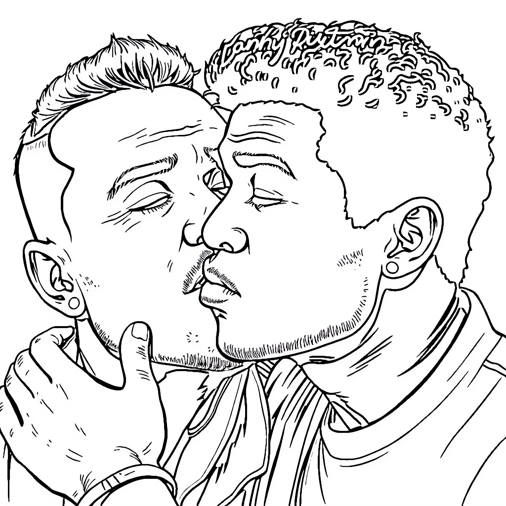 Danny Williams contemplating deeply with closed eyes Coloring Page (free black-and-white line drawing printable PDF for all, from beginners to advanced learners, including children, teens, adults, and seniors)