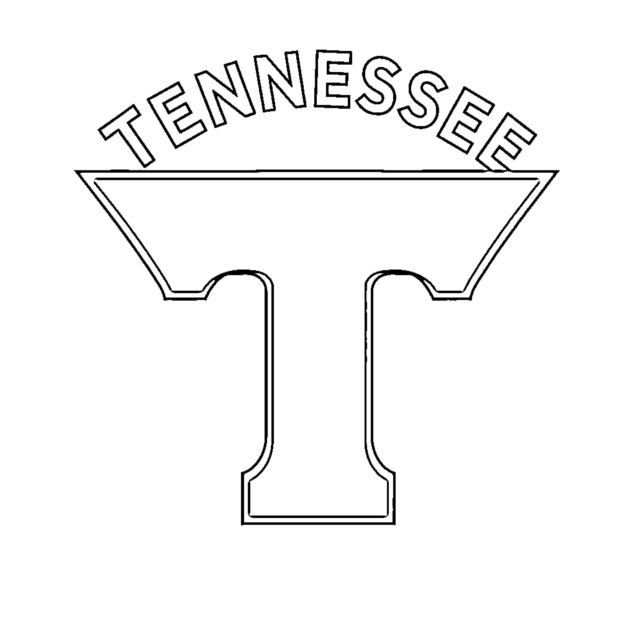 Tennessee Vols logo design Coloring Page (free black-and-white line drawing printable PDF for all, from beginners to advanced learners, including children, teens, adults, and seniors)