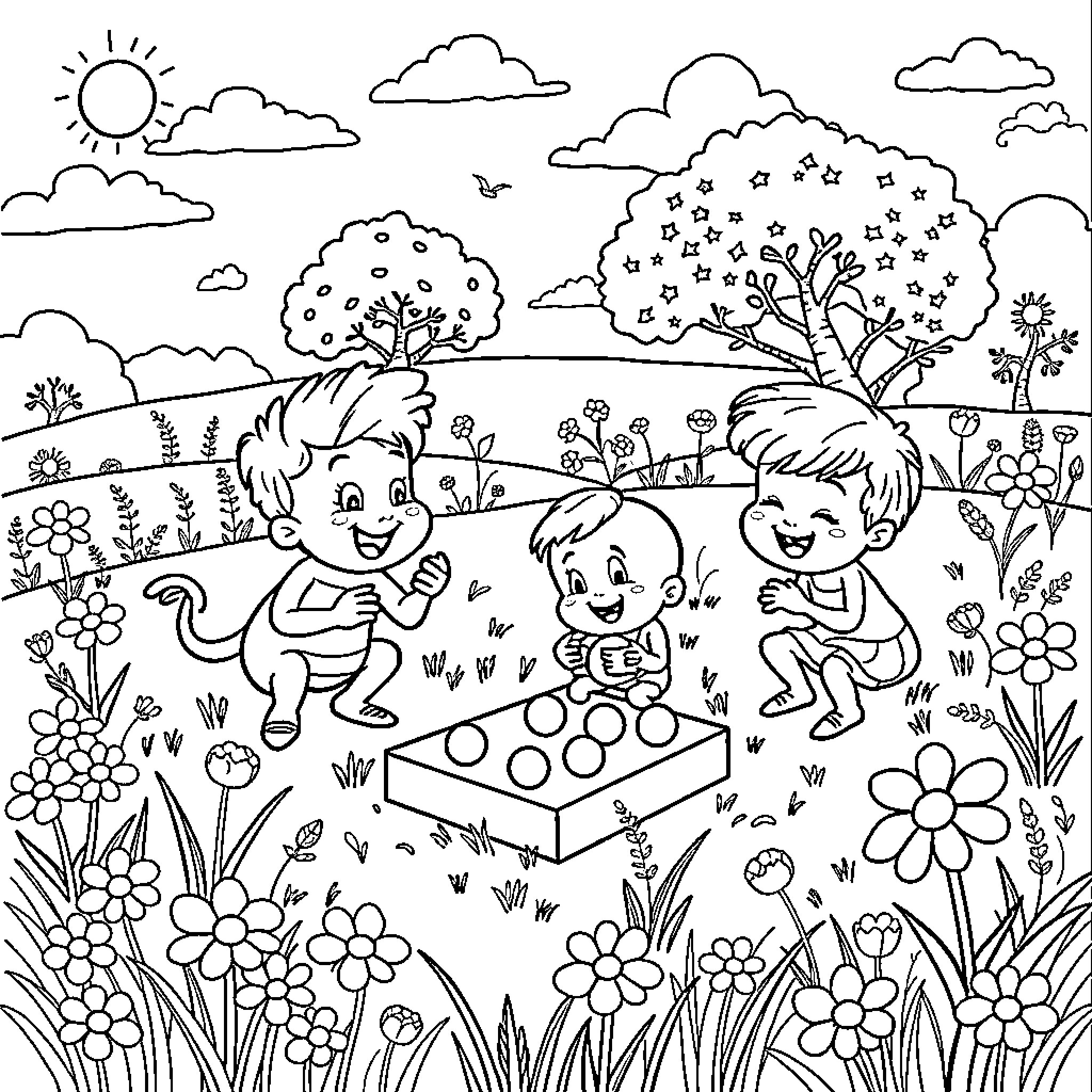 Bfdi Character Enjoying Outdoor Adventure Coloring Page (free black-and-white line drawing printable PDF for all, from beginners to advanced learners, including children, teens, adults, and seniors)
