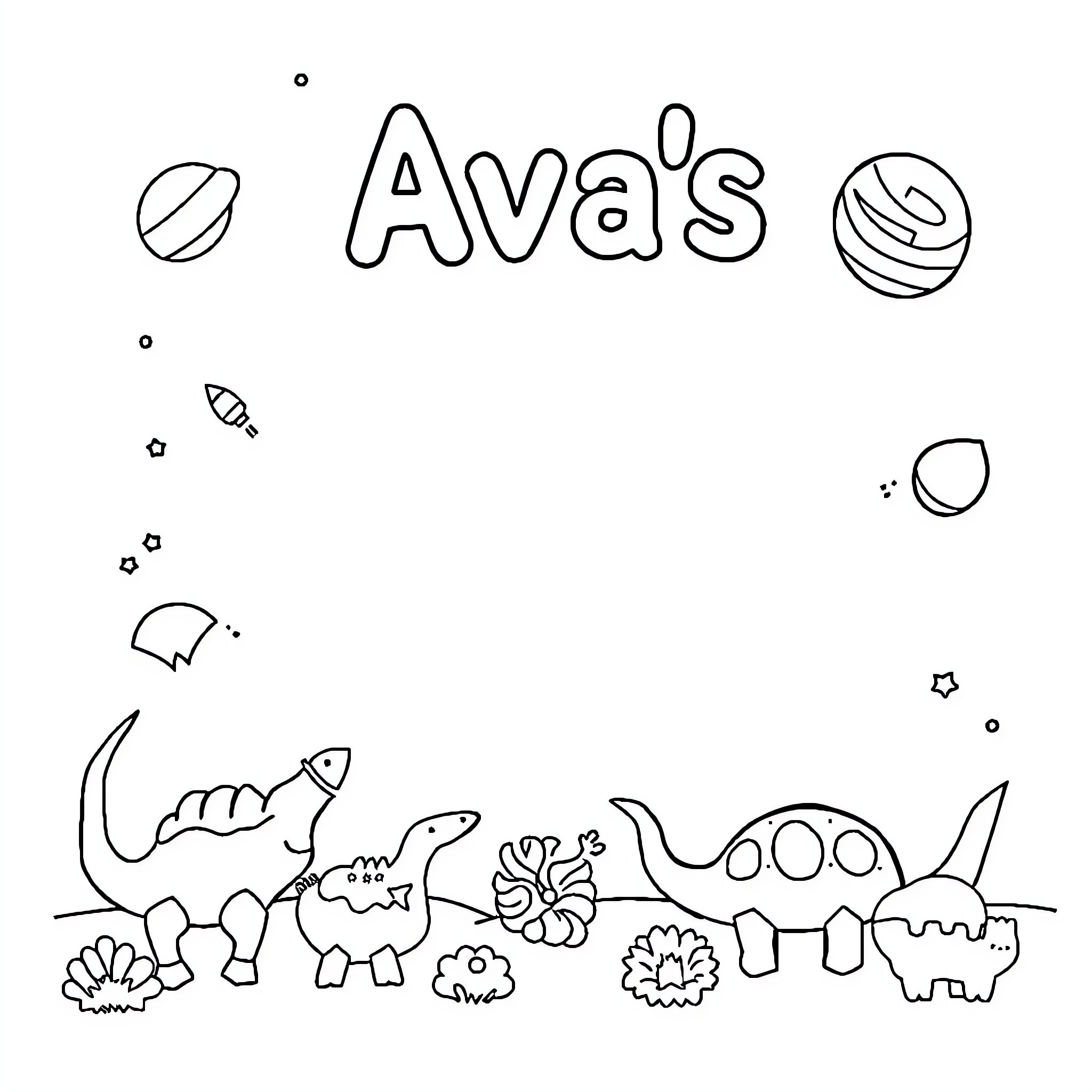 Children's Book About Dinosaur Friends Coloring Page (free black-and-white line drawing printable PDF for all, from beginners to advanced learners, including children, teens, adults, and seniors)
