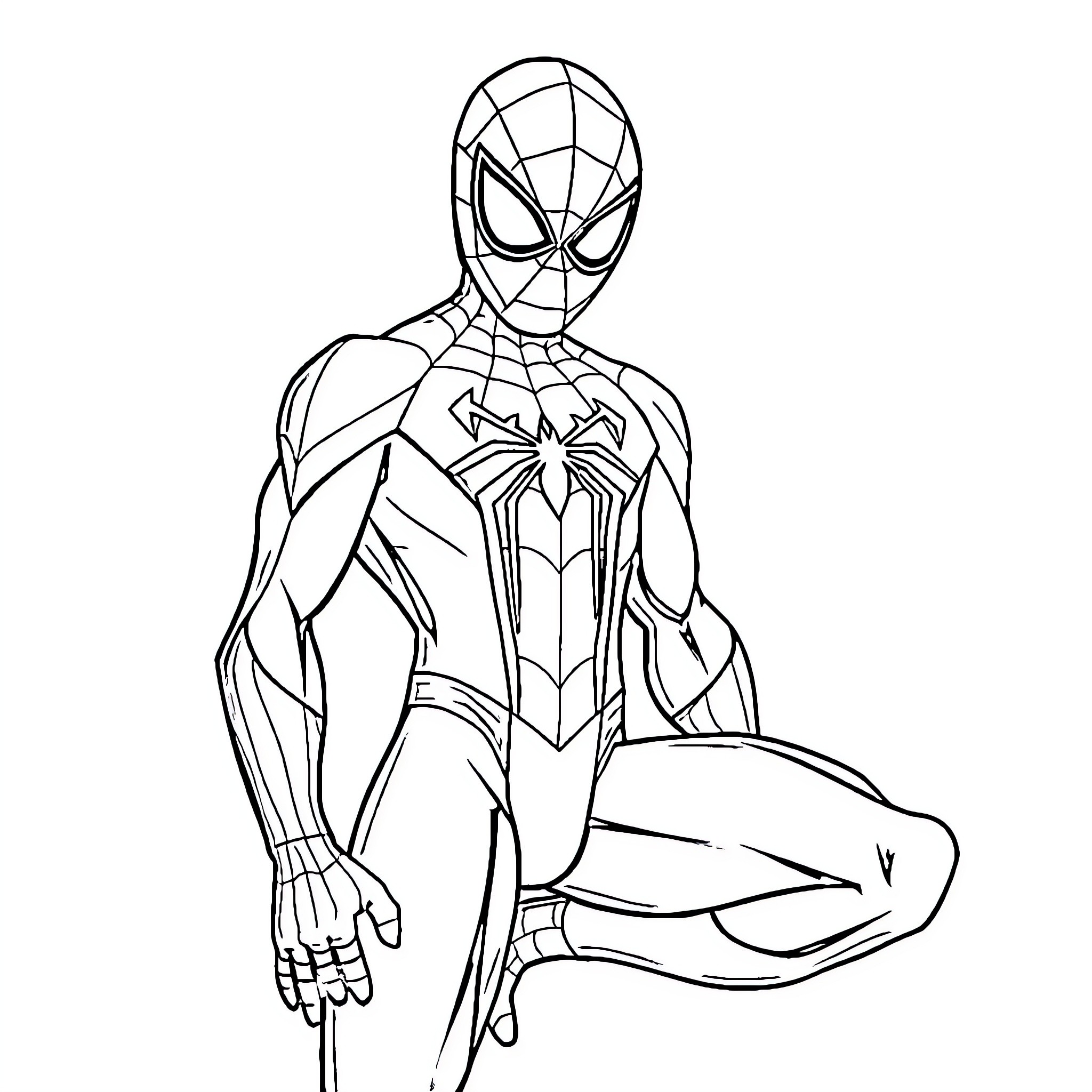 Bluey superhero in iconic pose Coloring Page (free black-and-white line drawing printable PDF for all, from beginners to advanced learners, including children, teens, adults, and seniors)