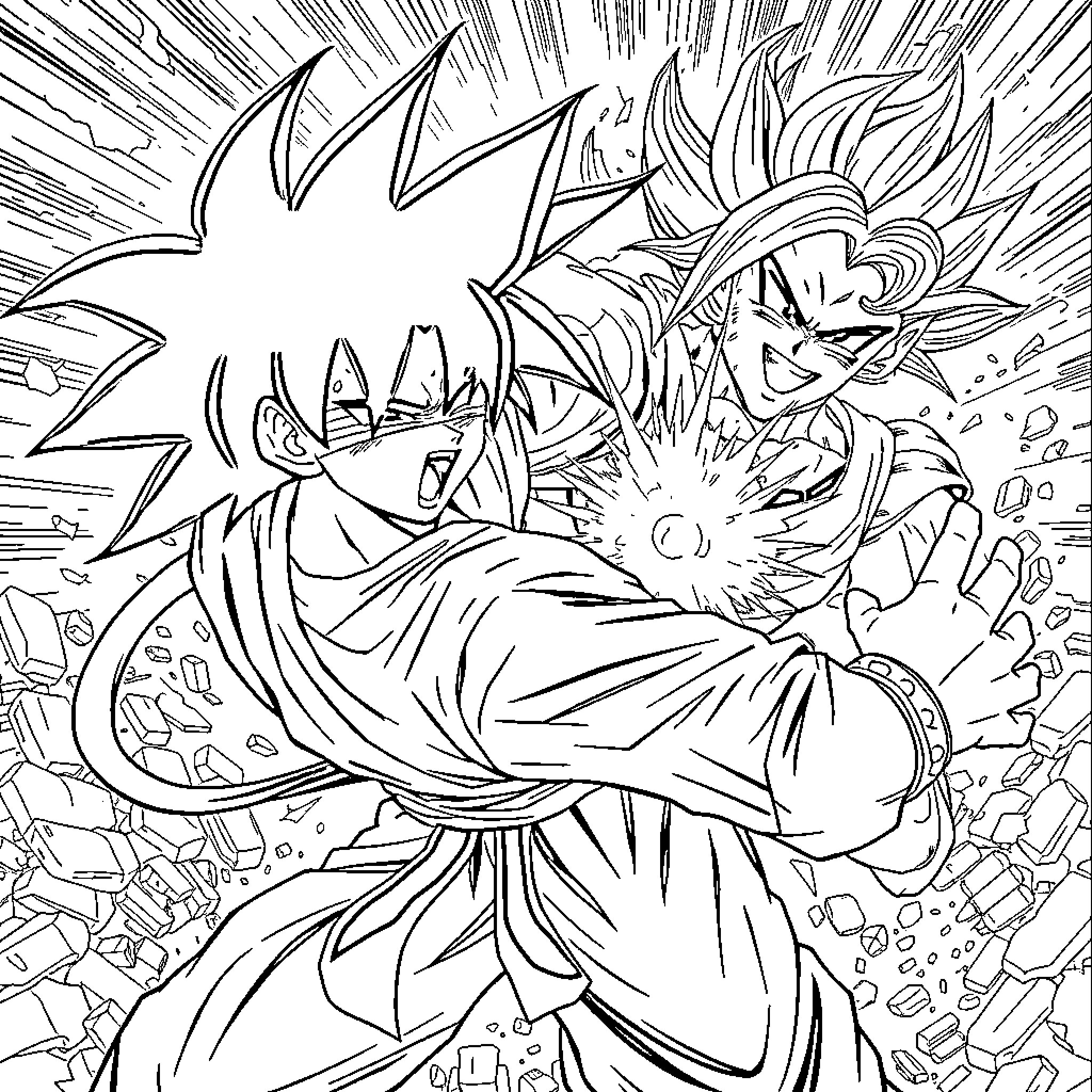 Gojo Unleashing Powerful Attack Coloring Page (free black-and-white line drawing printable PDF for all, from beginners to advanced learners, including children, teens, adults, and seniors)