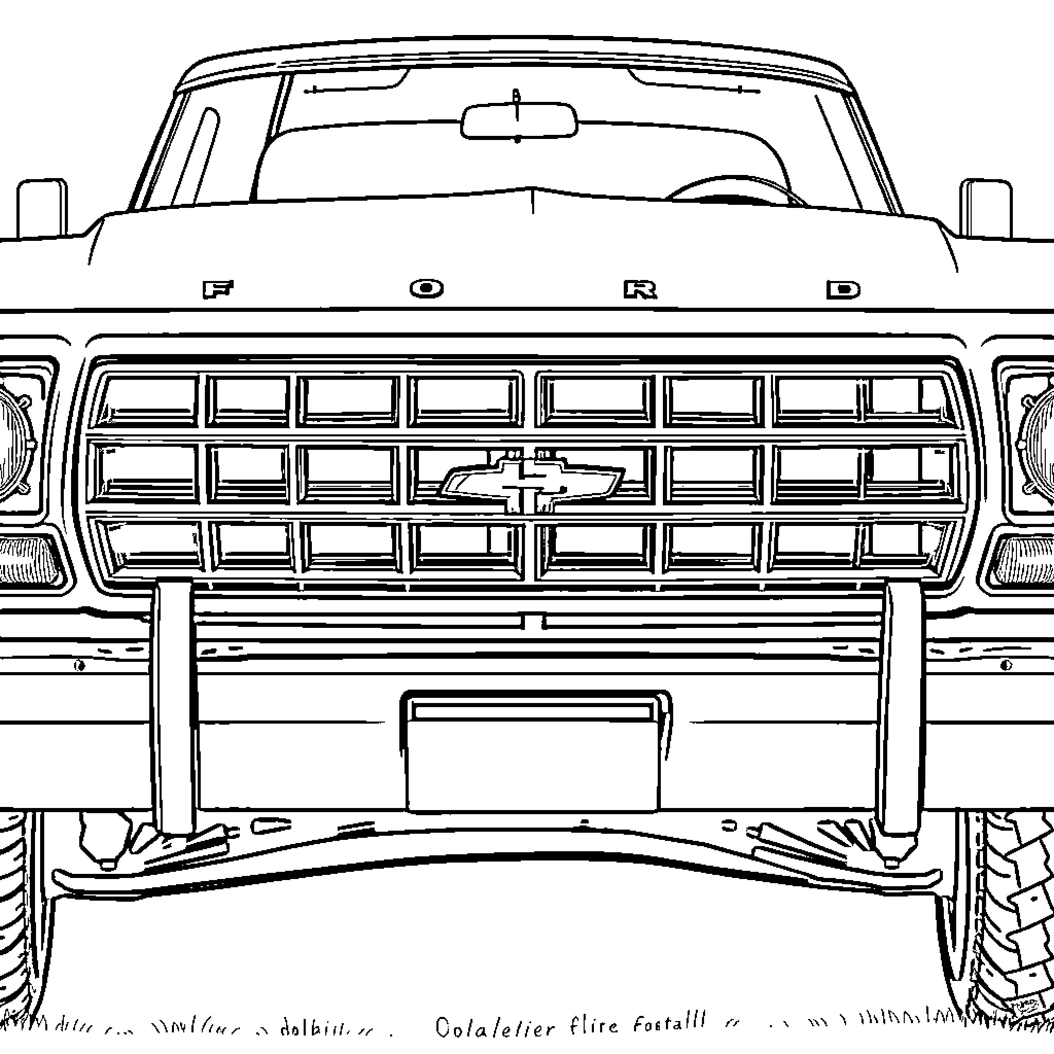 F150 Truck with Rugged Exterior Coloring Page (free black-and-white line drawing printable PDF for all, from beginners to advanced learners, including children, teens, adults, and seniors)