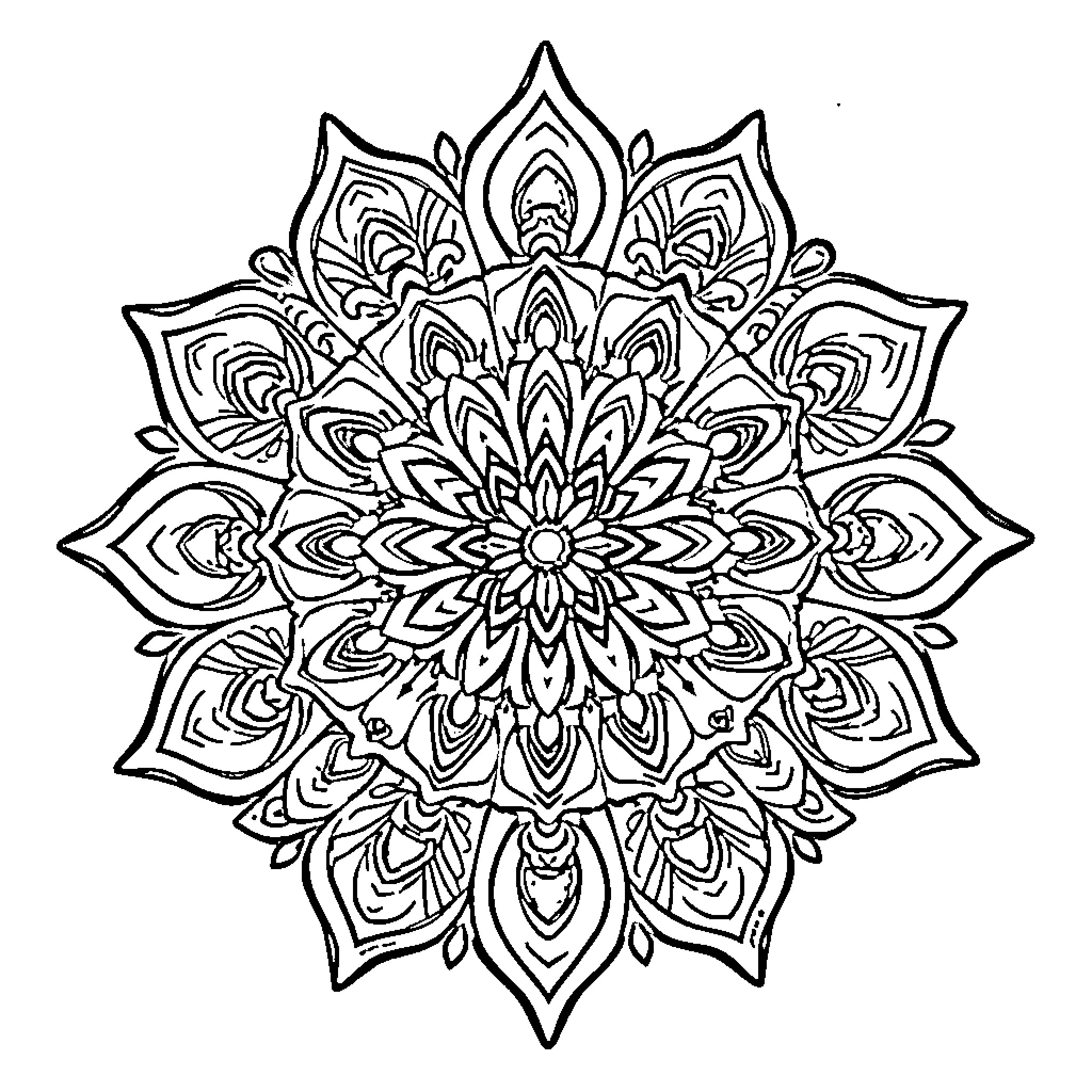 Arepa featuring intricate mandala-style design Coloring Page (free black-and-white line drawing printable PDF for all, from beginners to advanced learners, including children, teens, adults, and seniors)