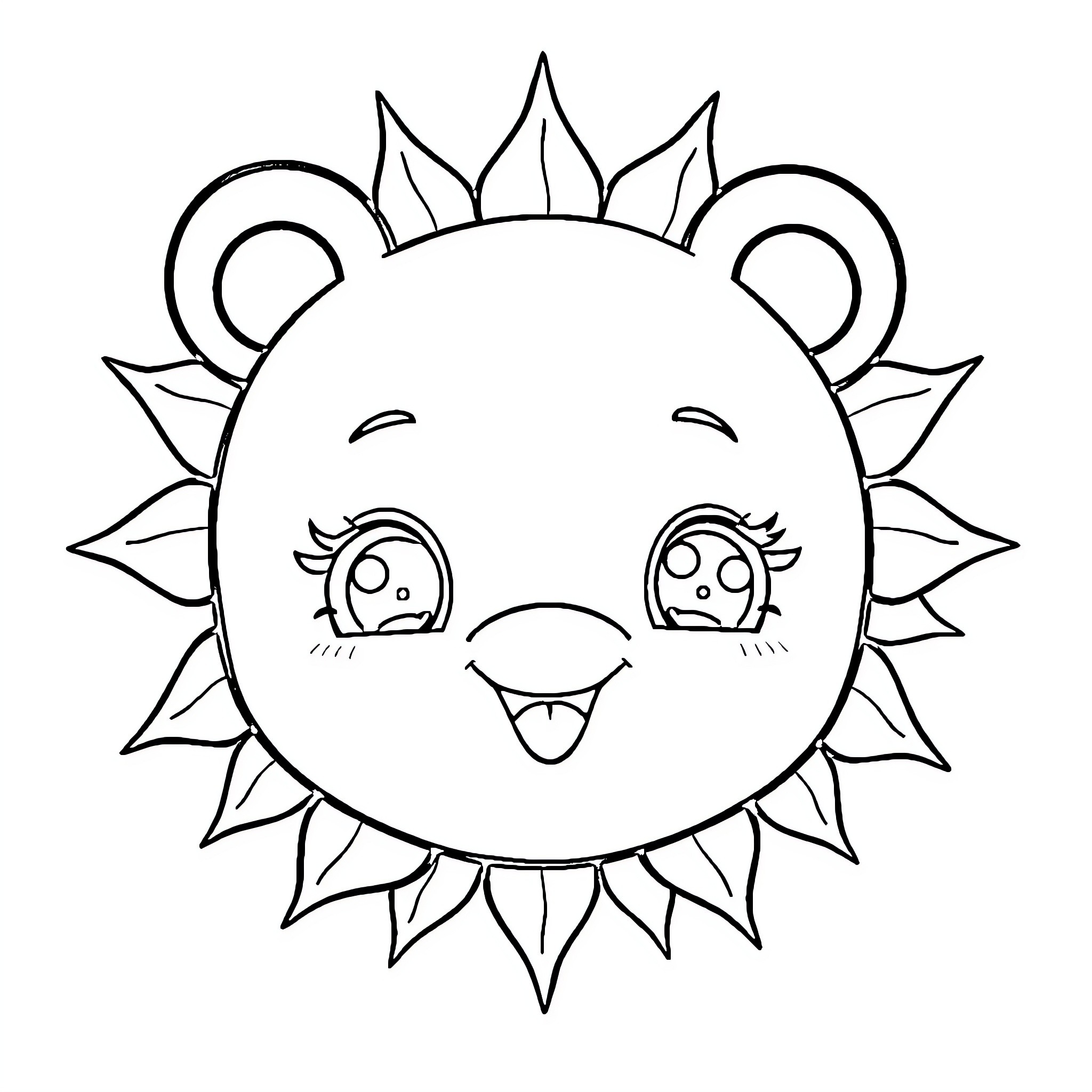 Sunoo's Sunny Smile Coloring Page (free black-and-white line drawing printable PDF for all, from beginners to advanced learners, including children, teens, adults, and seniors)