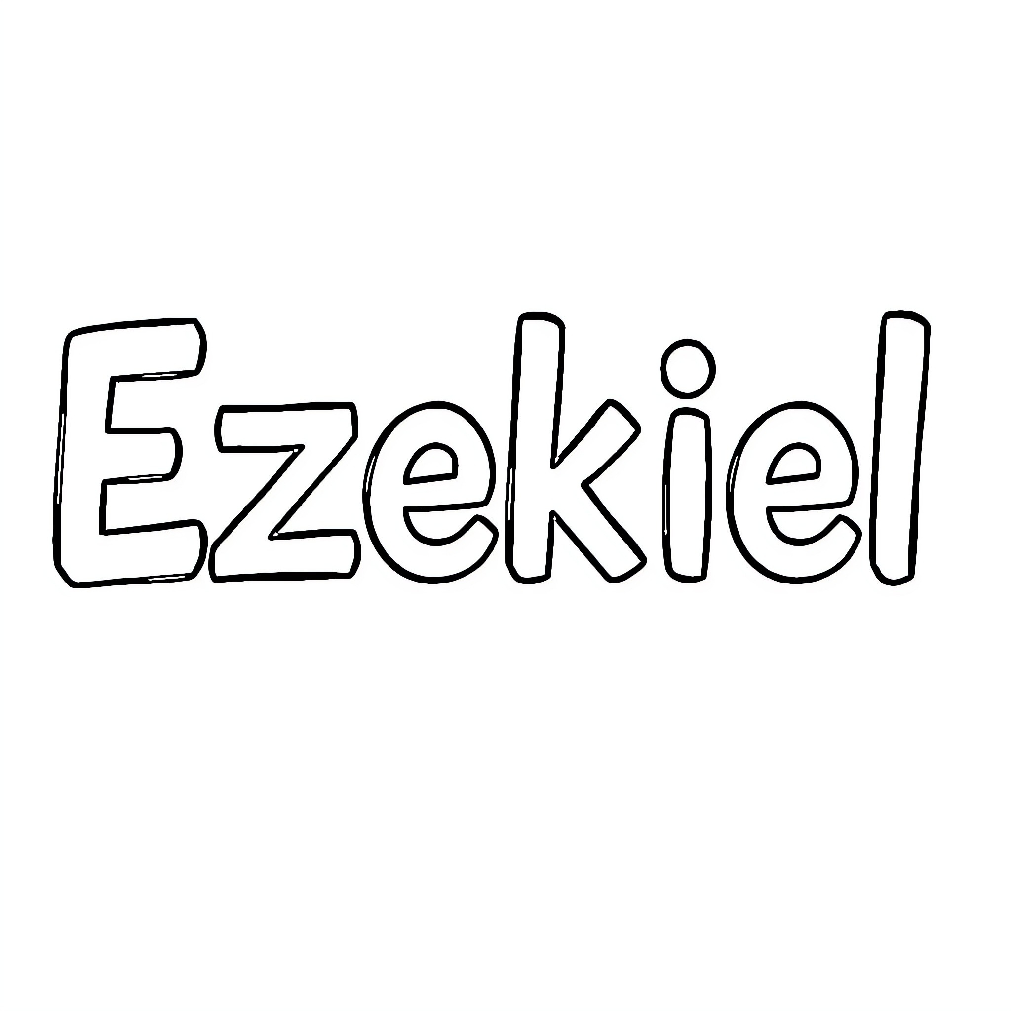 Ezekiel's Playful Exploration Coloring Page (free black-and-white line drawing printable PDF for all, from beginners to advanced learners, including children, teens, adults, and seniors)