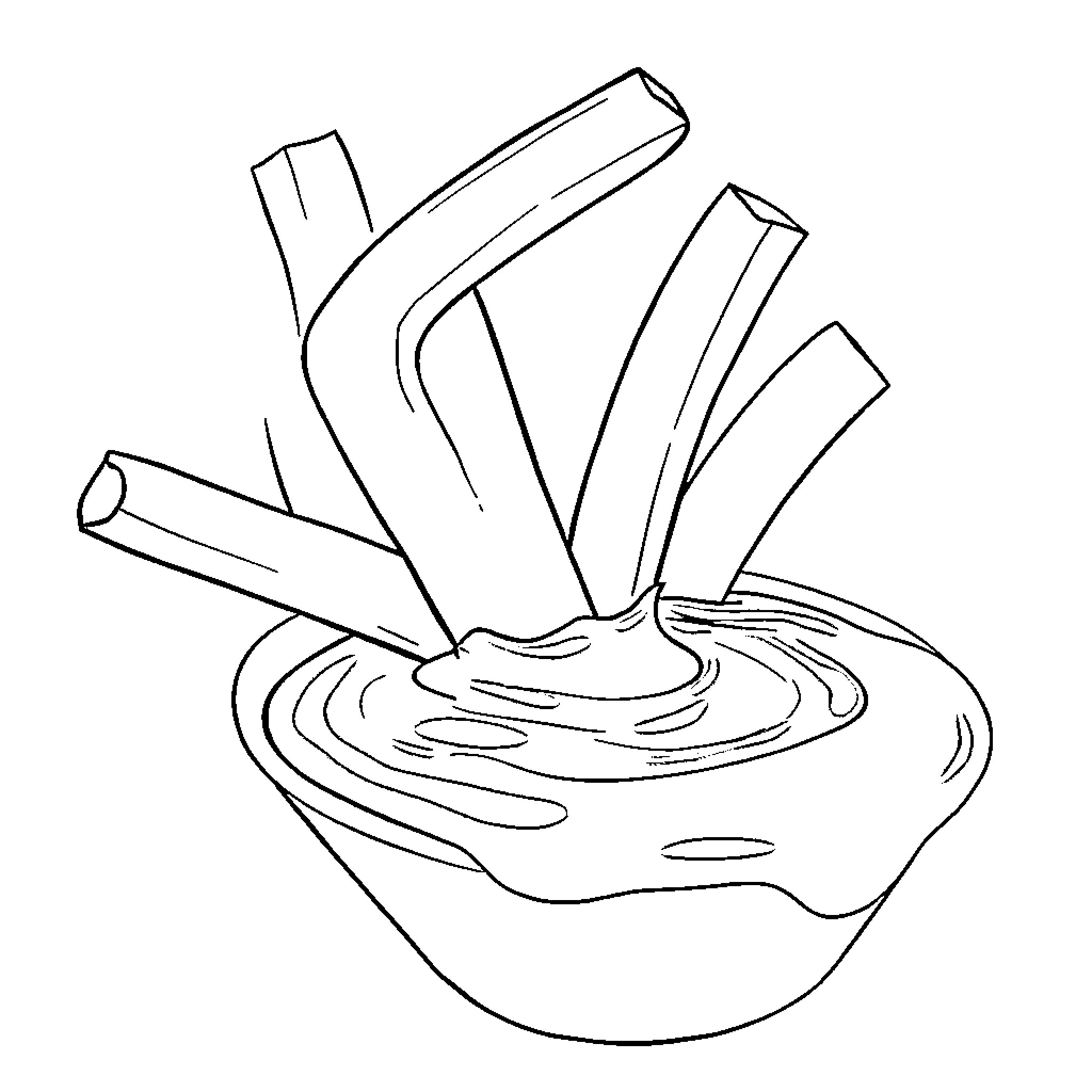 French Fry Straw Fiesta Coloring Page (free black-and-white line drawing printable PDF for all, from beginners to advanced learners, including children, teens, adults, and seniors)